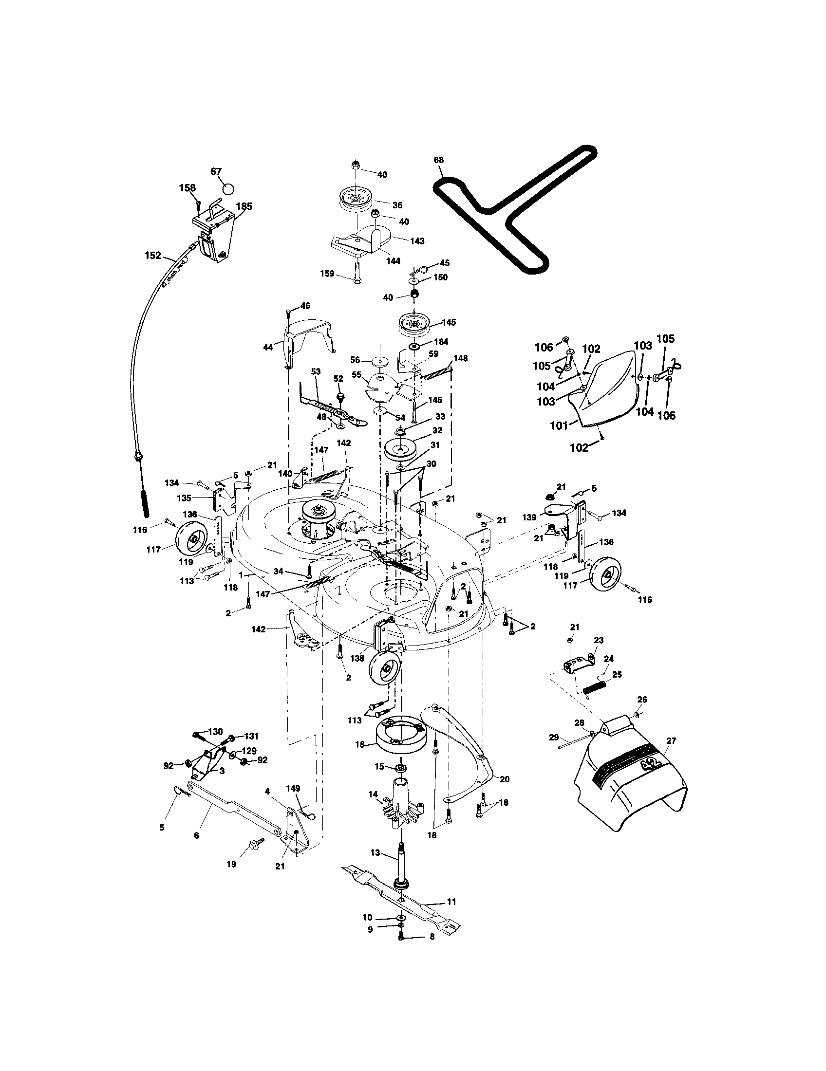 Craftsman 917273810 mower deck diagram
