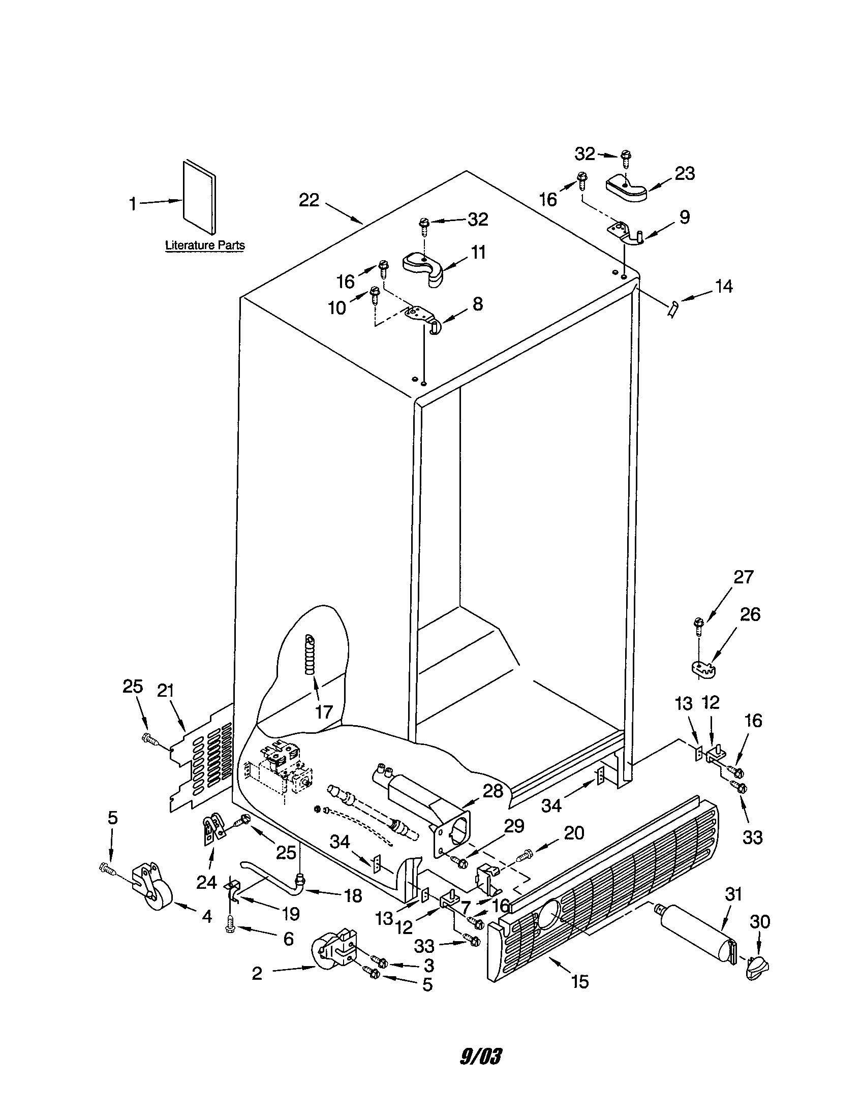 Kenmore 10653282300 cabinet diagram