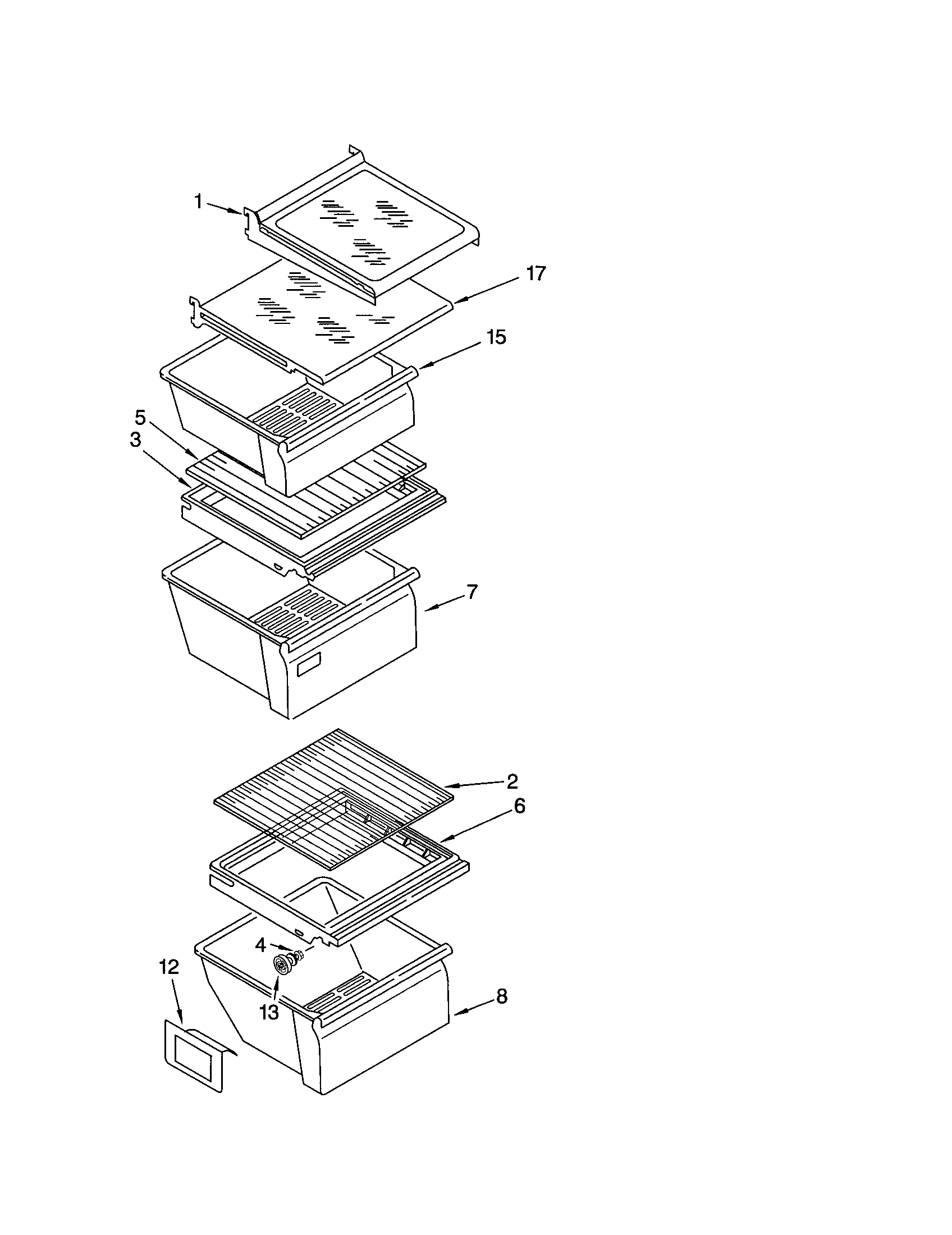 Kenmore 10653282300 refrigerator shelf diagram