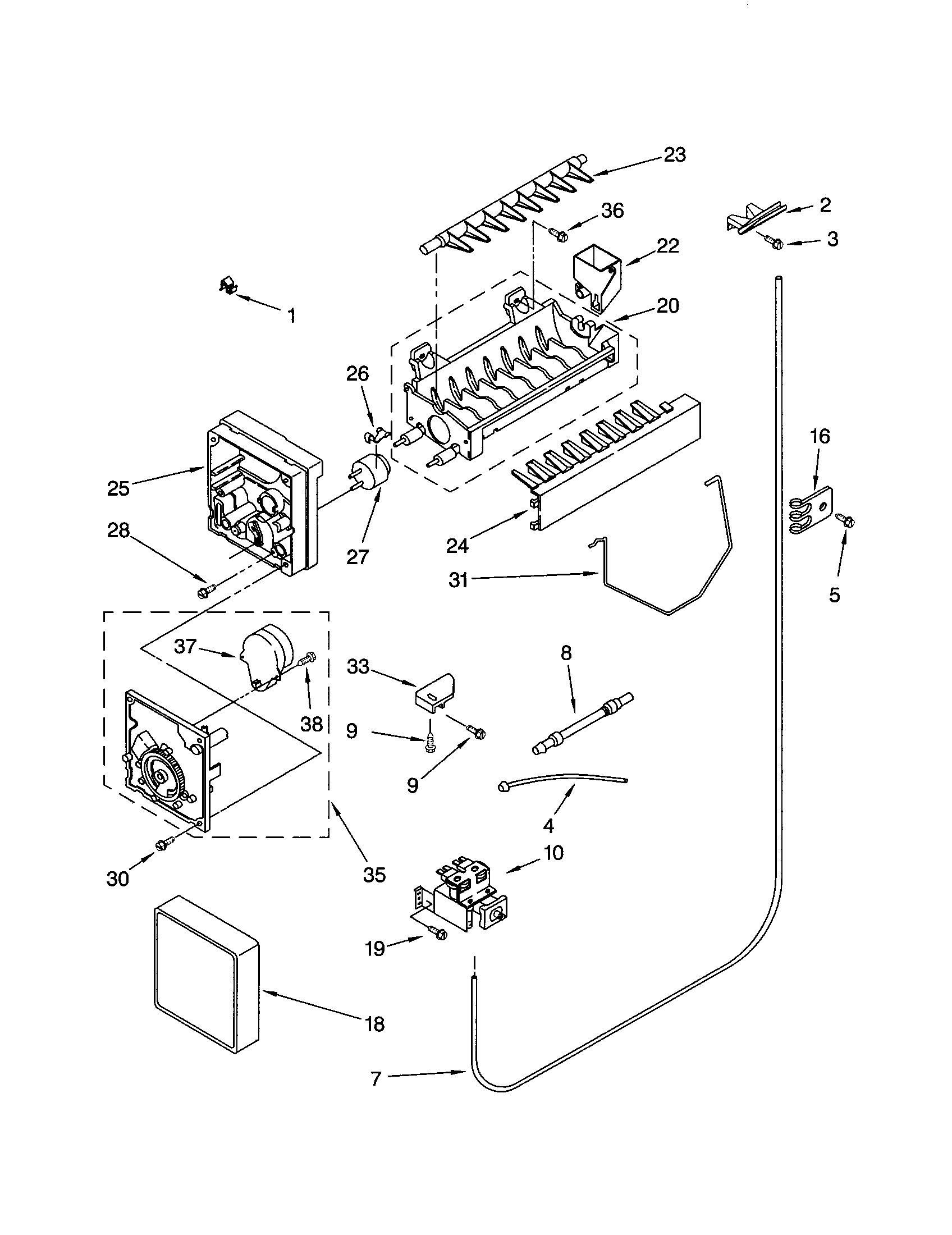 Kenmore 10653282300 icemaker diagram