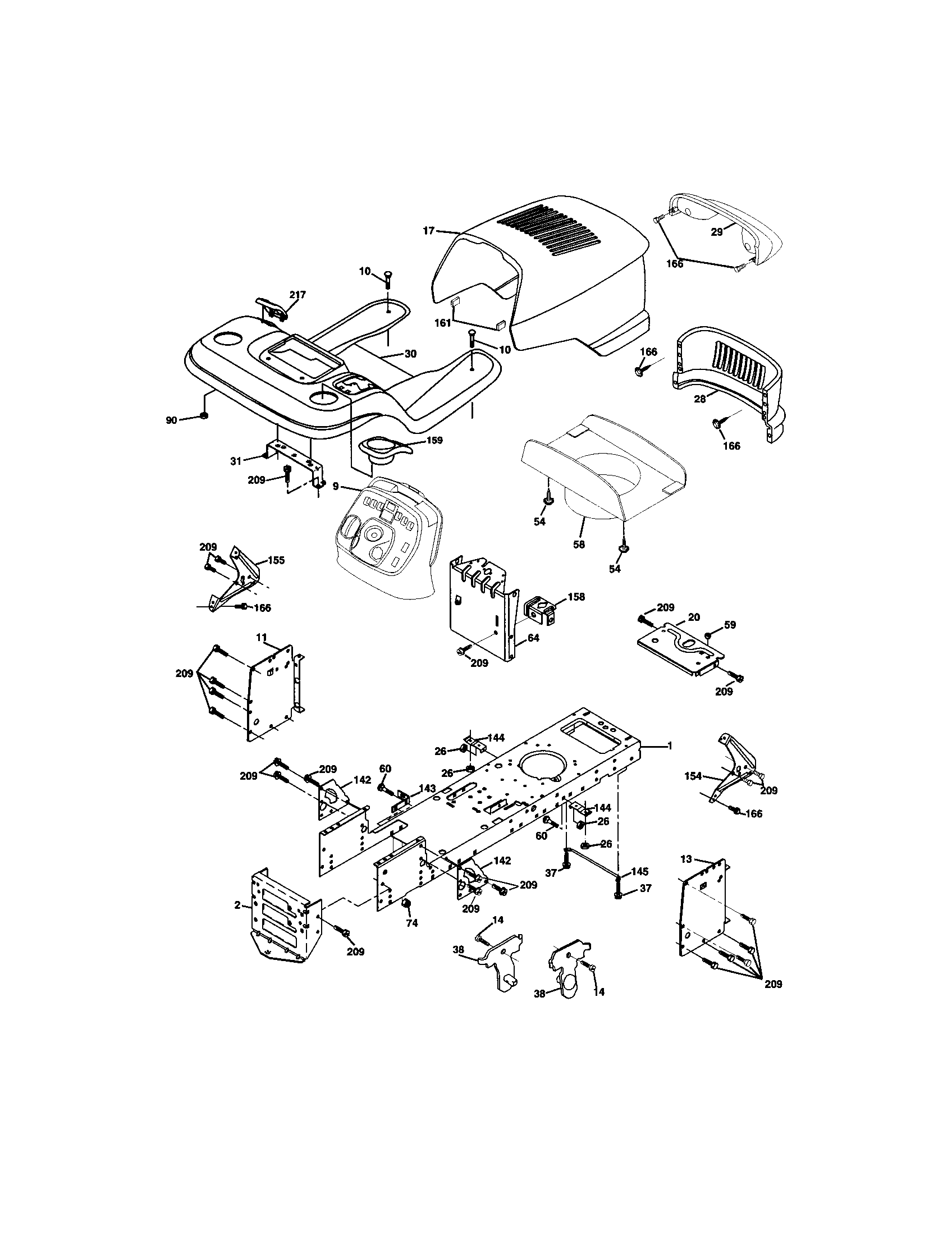 Craftsman 917273620 chassis and enclosures diagram