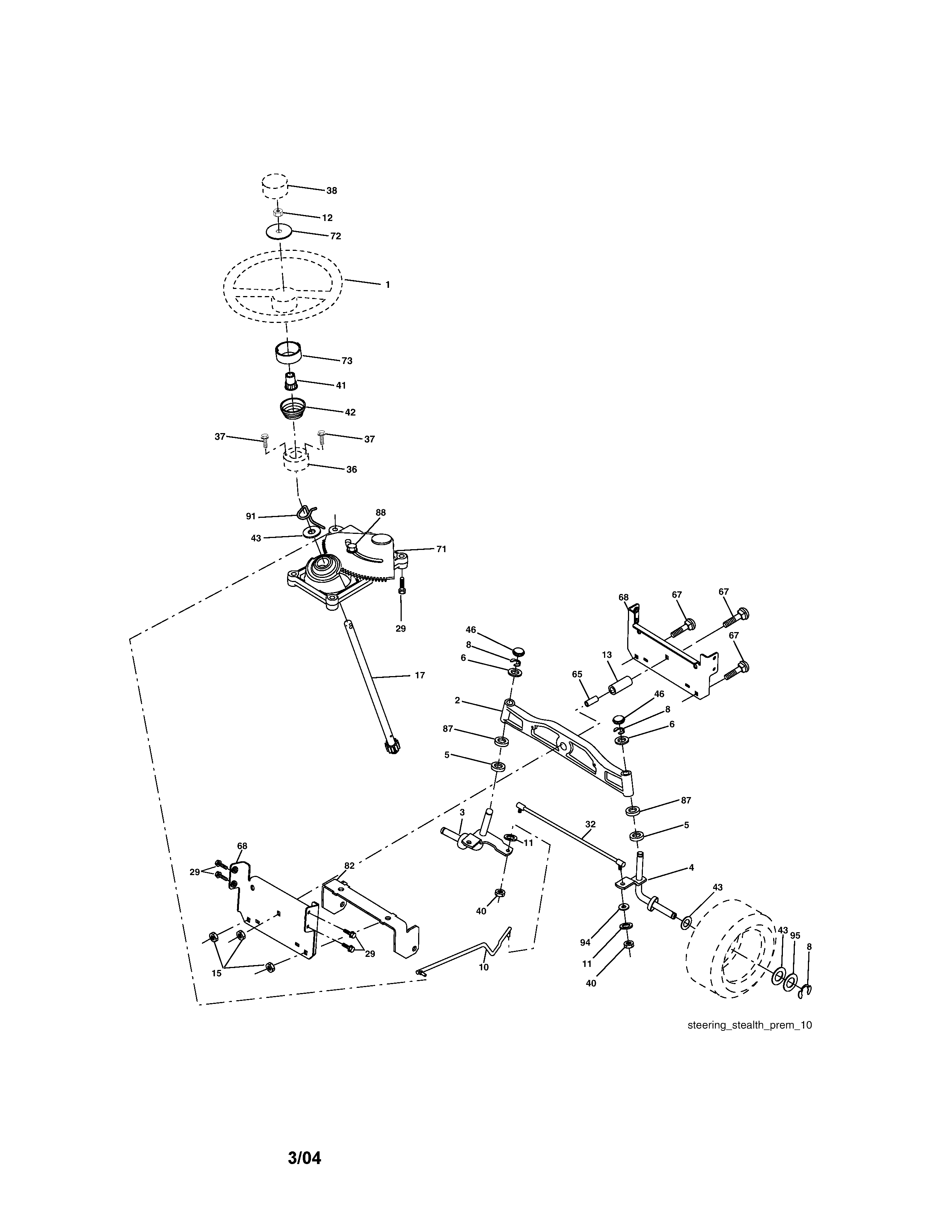 Craftsman 917273620 steering assembly diagram