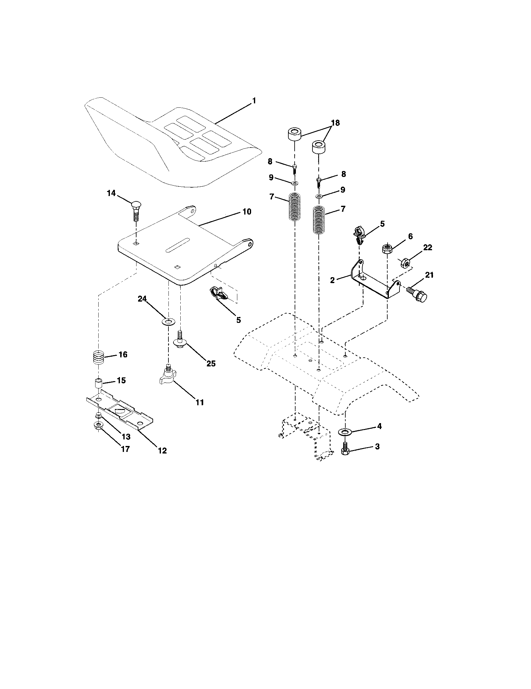 Craftsman 917273620 seat assembly diagram