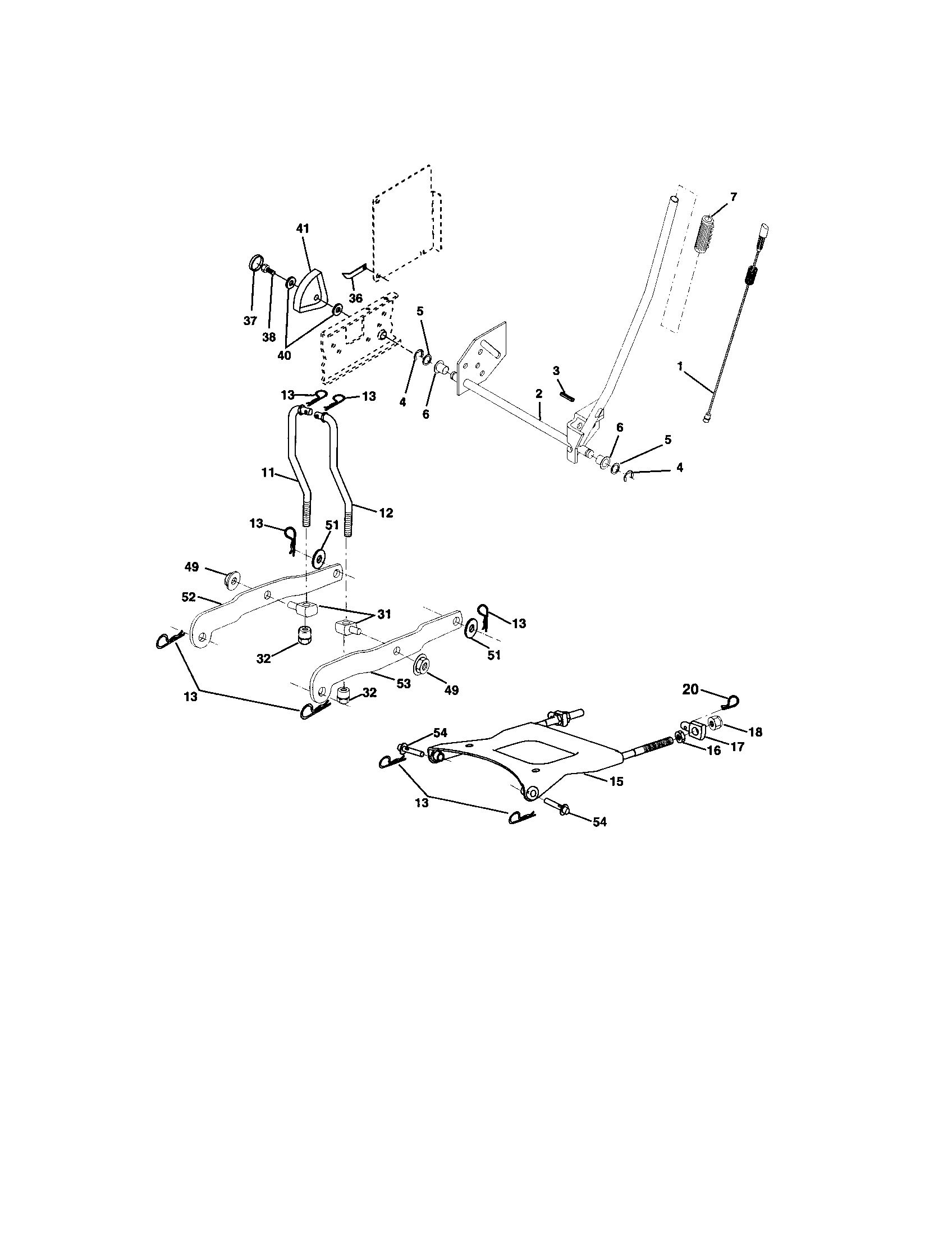 Craftsman 917273620 lift assembly diagram