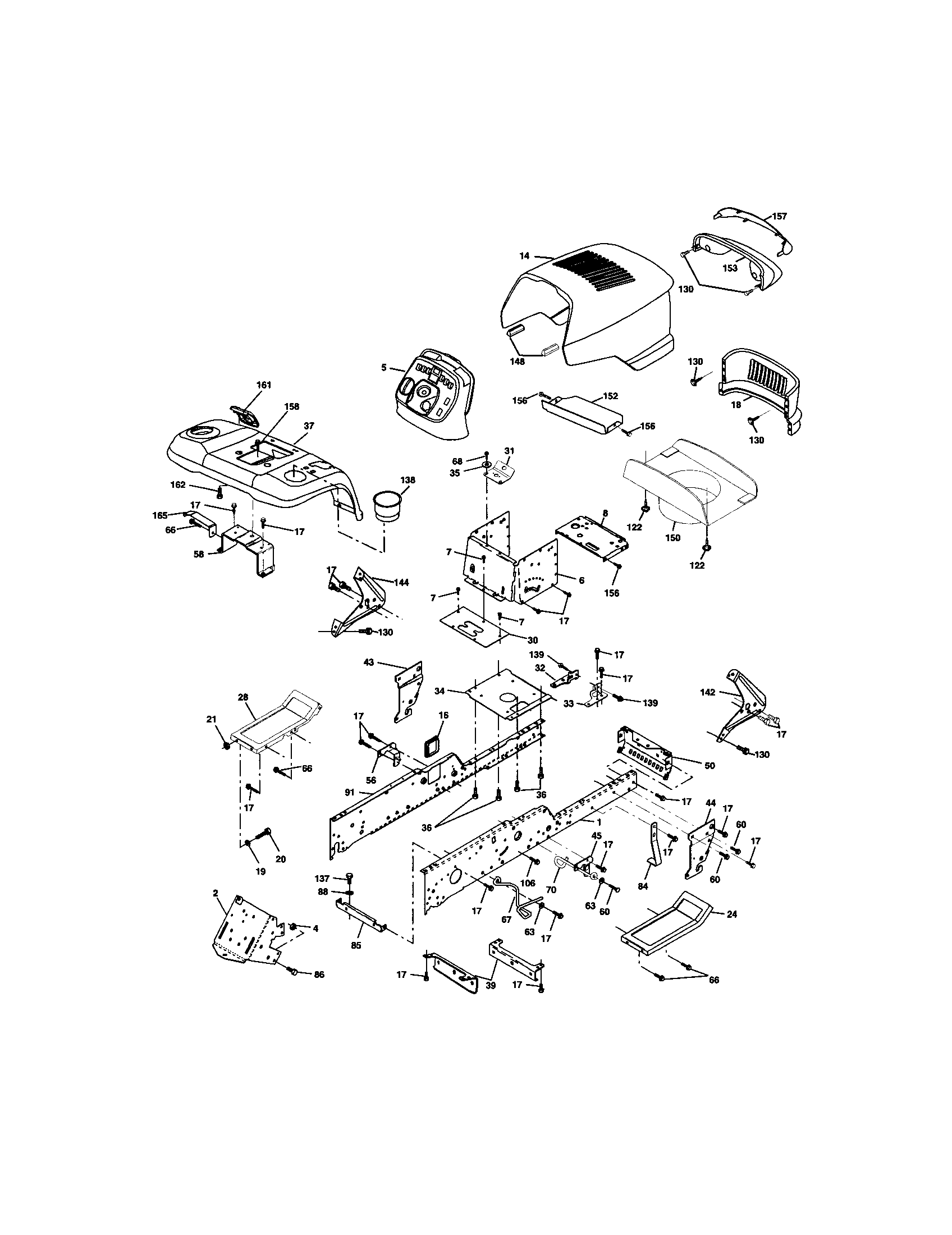 Craftsman 917276050 chassis and enclosures diagram