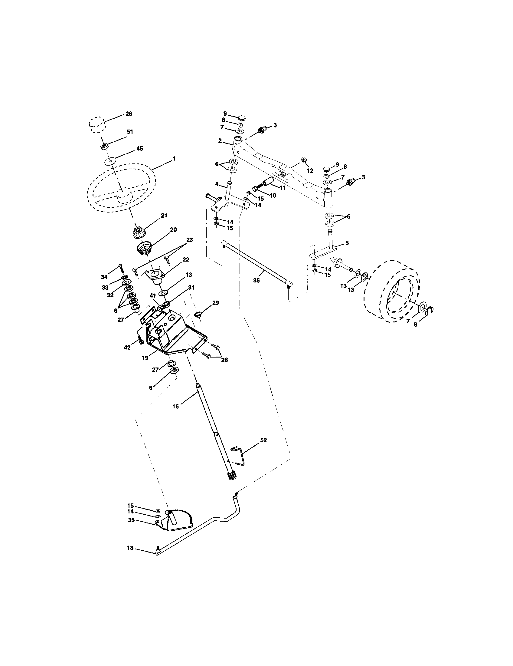 Craftsman 917276050 steering assembly diagram