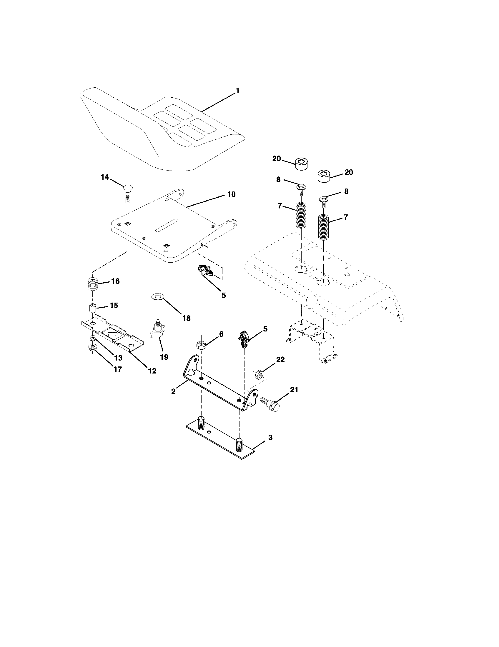 Craftsman 917276050 seat assembly diagram
