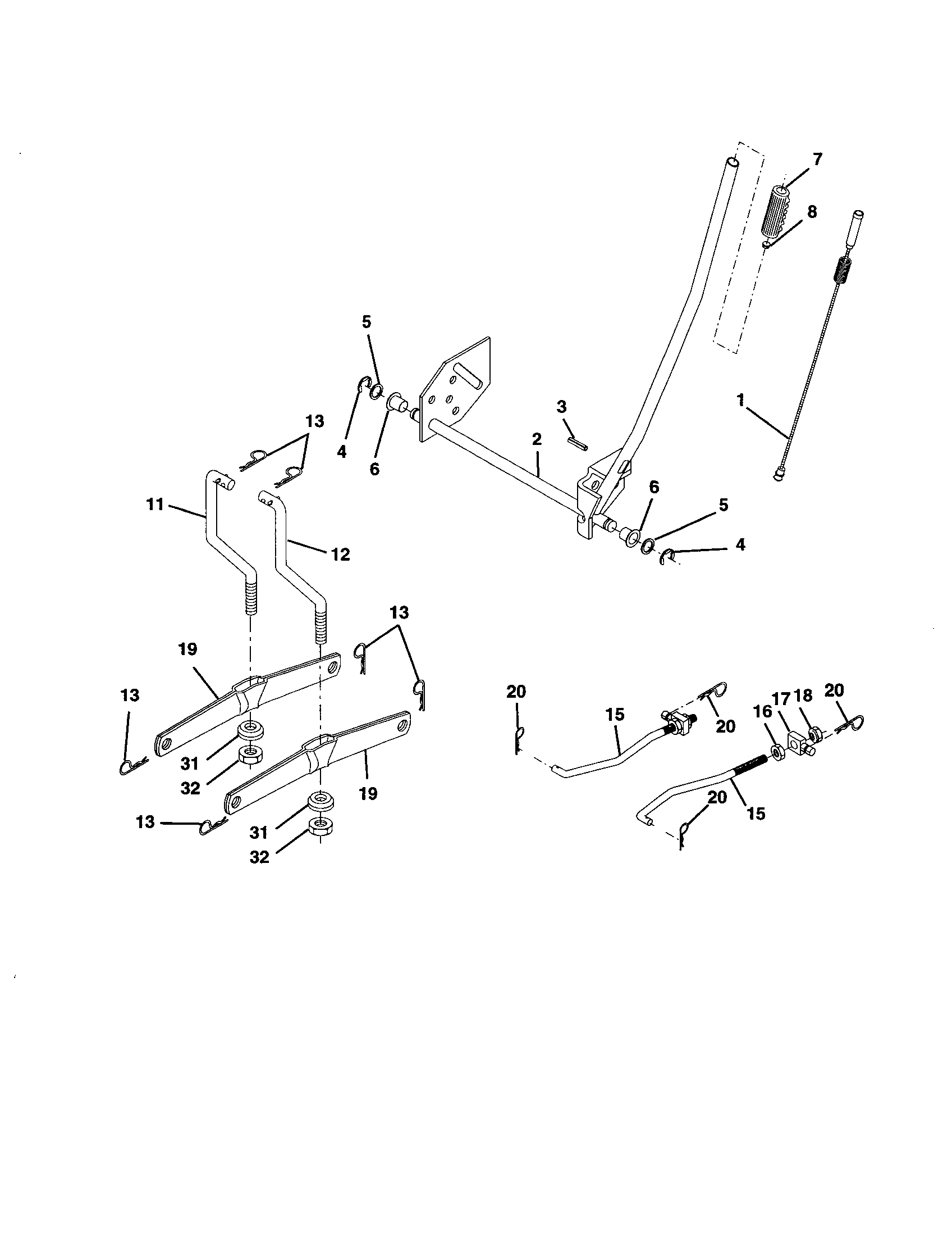 Rally RELTS3611B mower lift diagram
