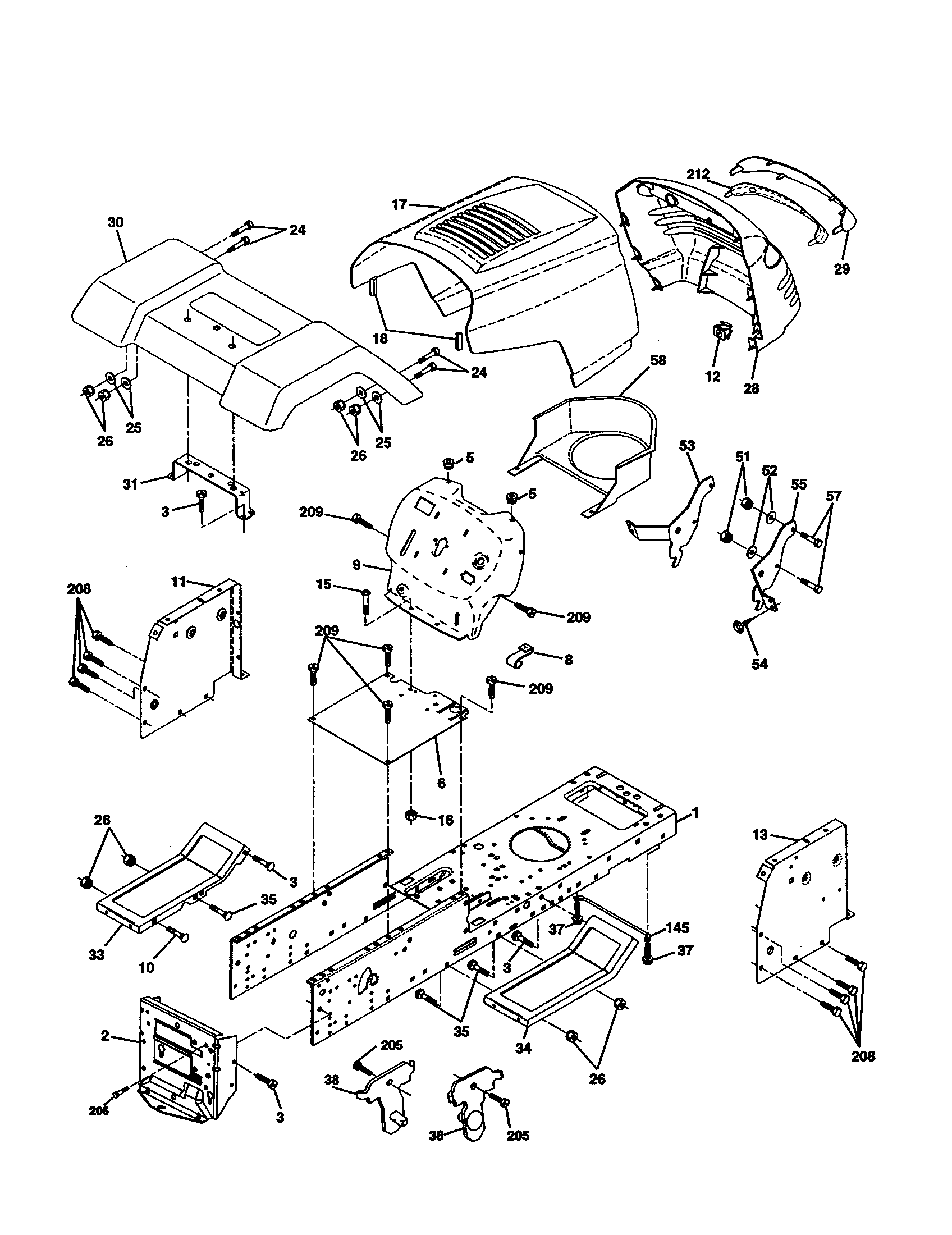 Weed Eater GE1138 (SN1138A) chassis/enclosures diagram
