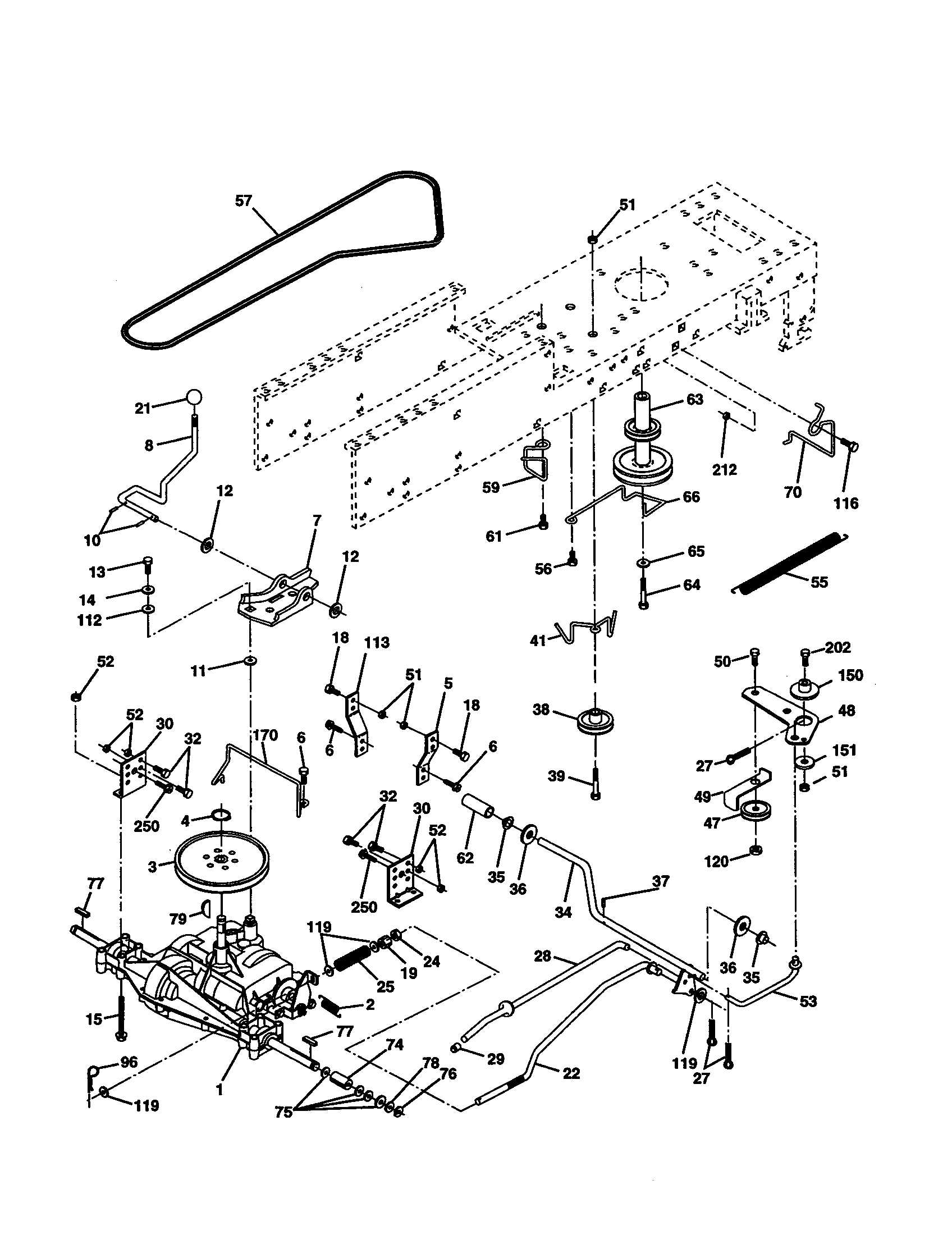 Weed Eater GE1138 (SN1138A) drive diagram