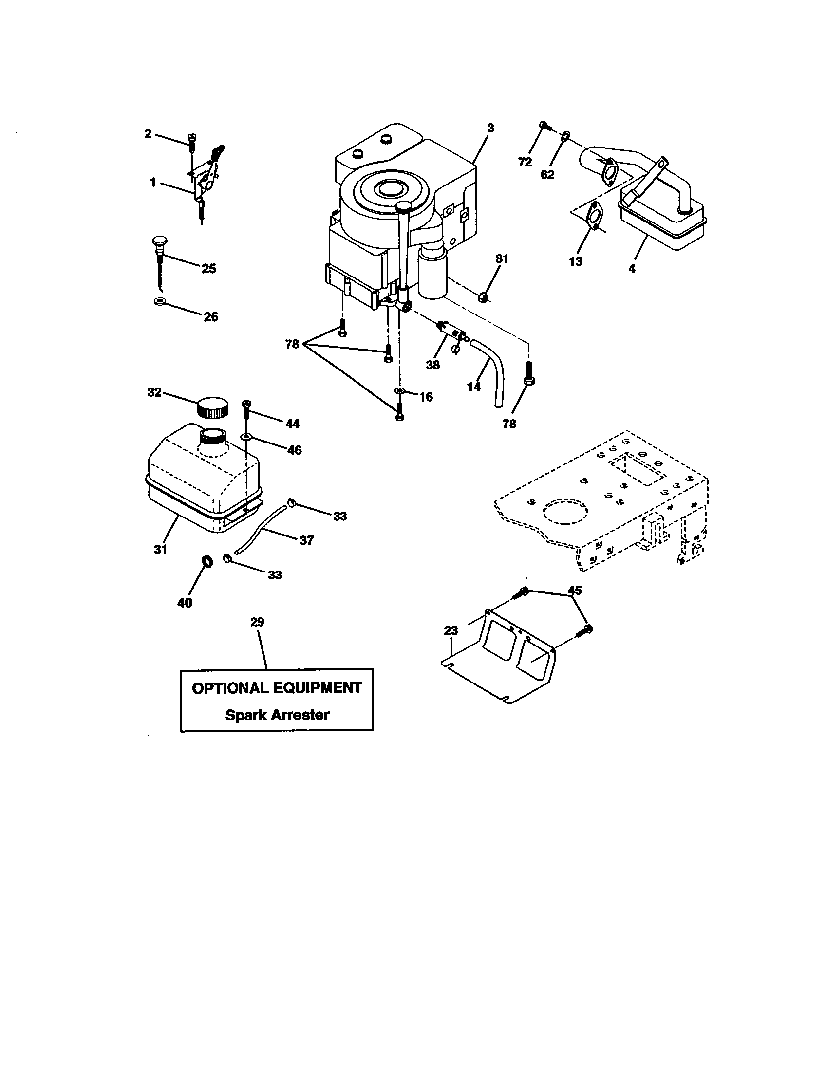 Weed Eater GE1138 (SN1138A) engine diagram