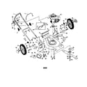 Poulan PR55Y21CHA engine/housing/wheels/handle diagram