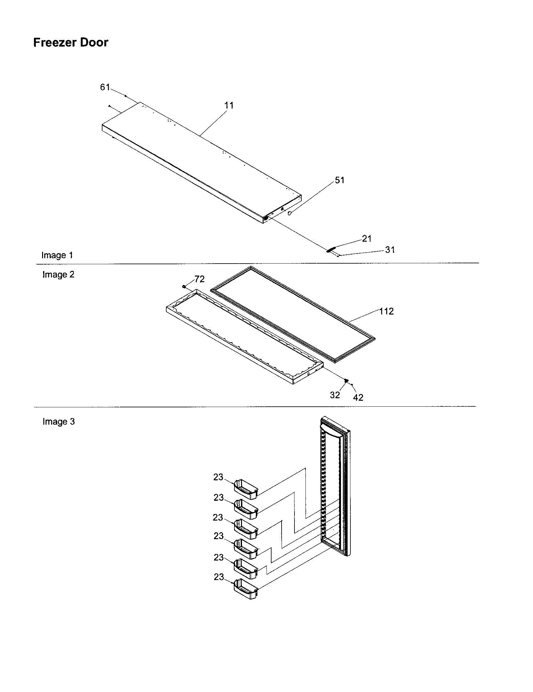 Kenmore 59658632891 freezer door diagram