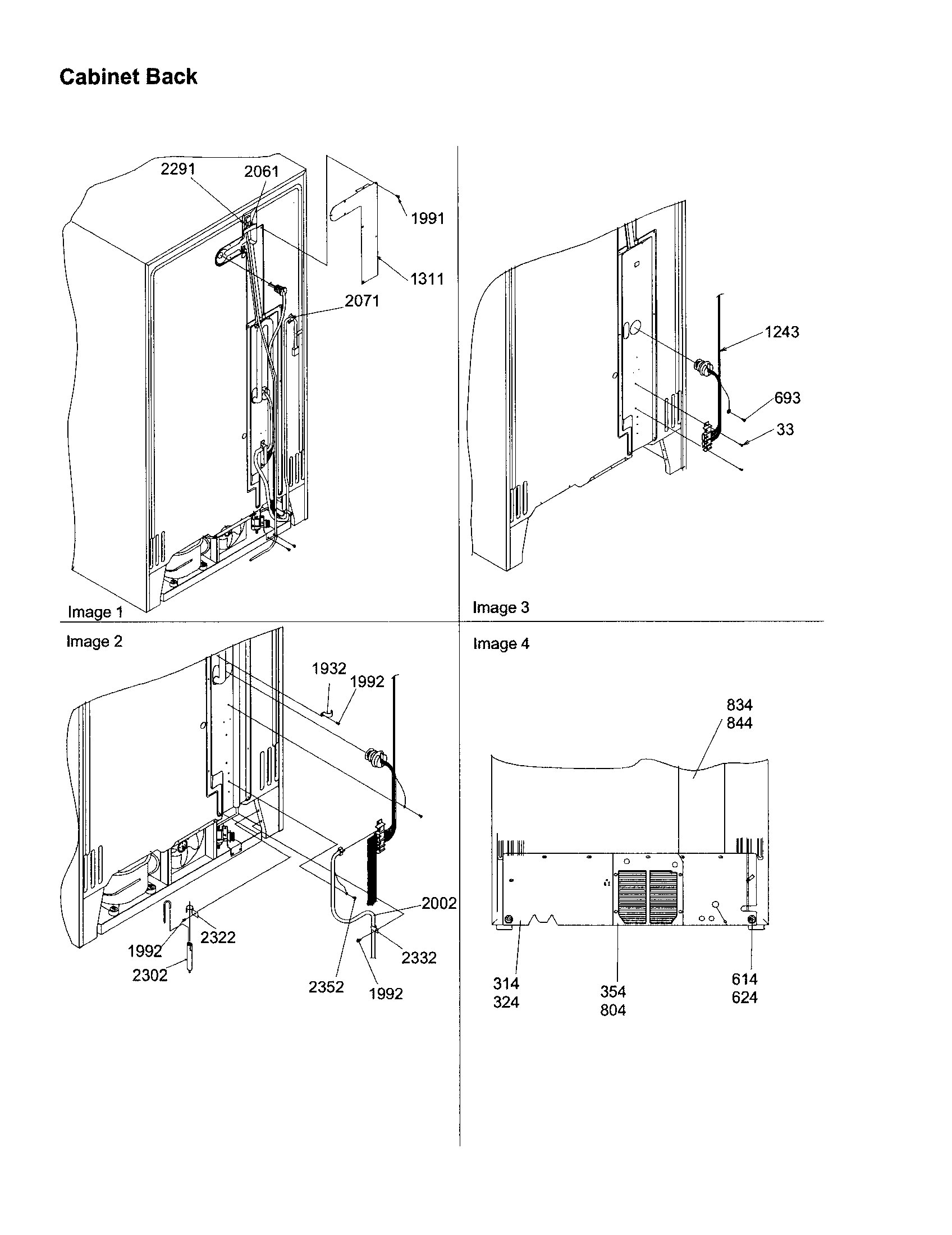 Kenmore 59658632891 cabinet back diagram
