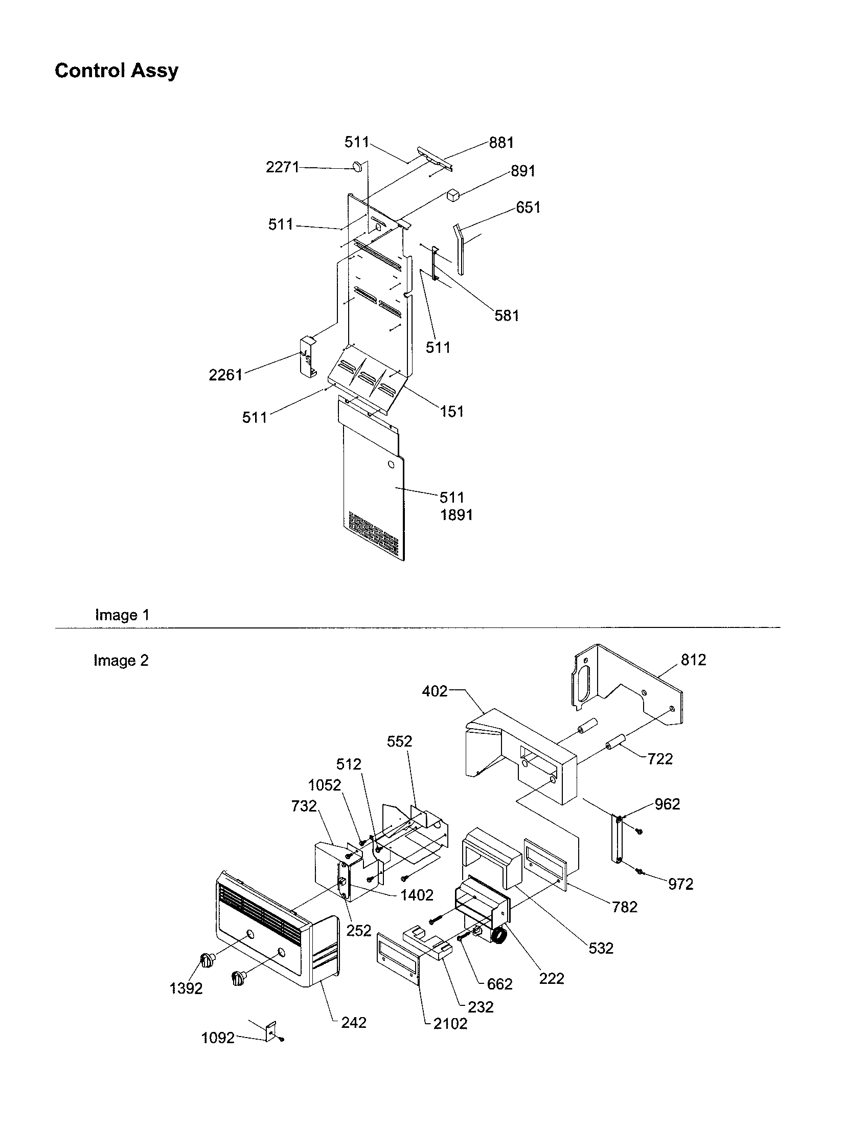 Kenmore 59658632891 control assembly diagram