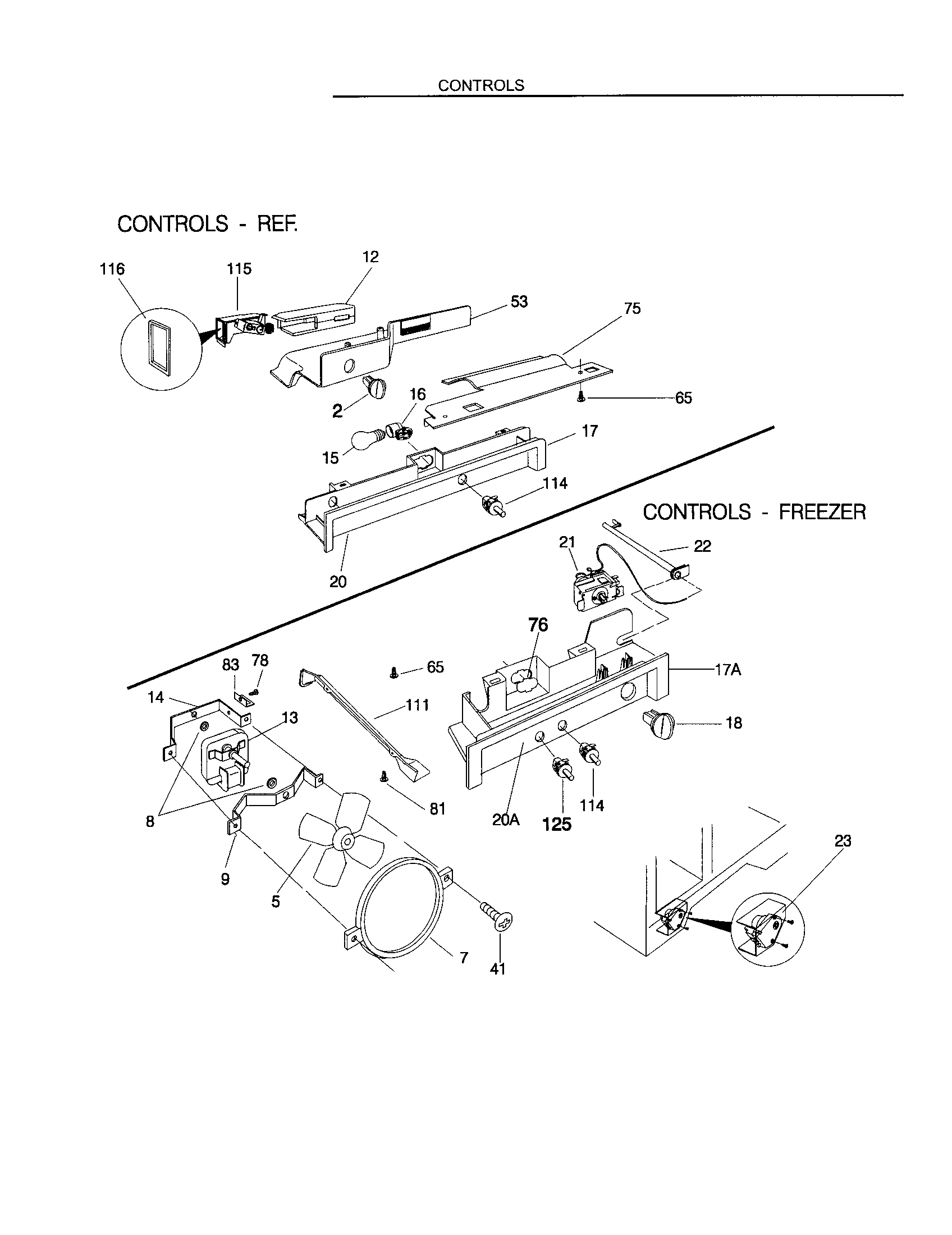 Frigidaire FRS26KR4JW1 controls diagram