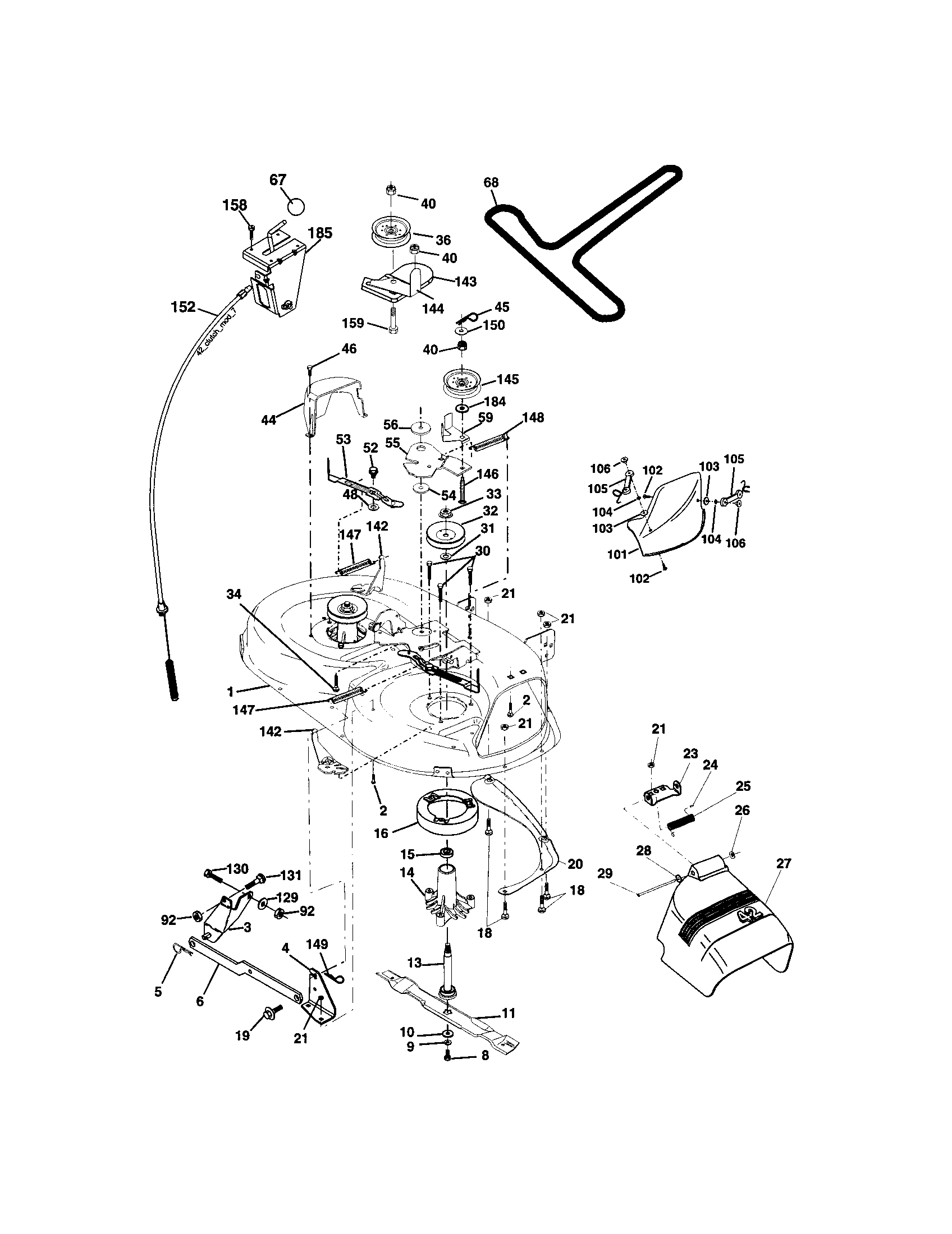 Craftsman 917273370 mower deck diagram