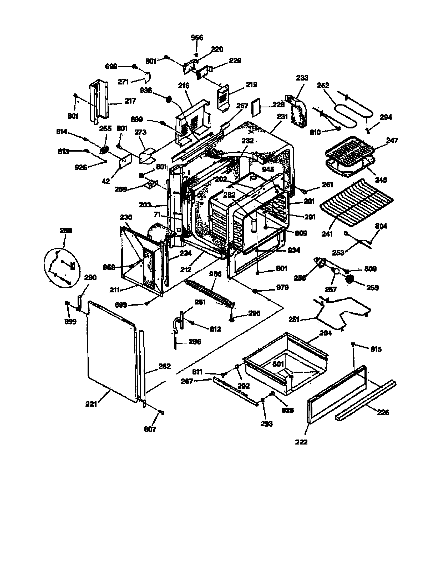 GE JSP40WW2WW body diagram