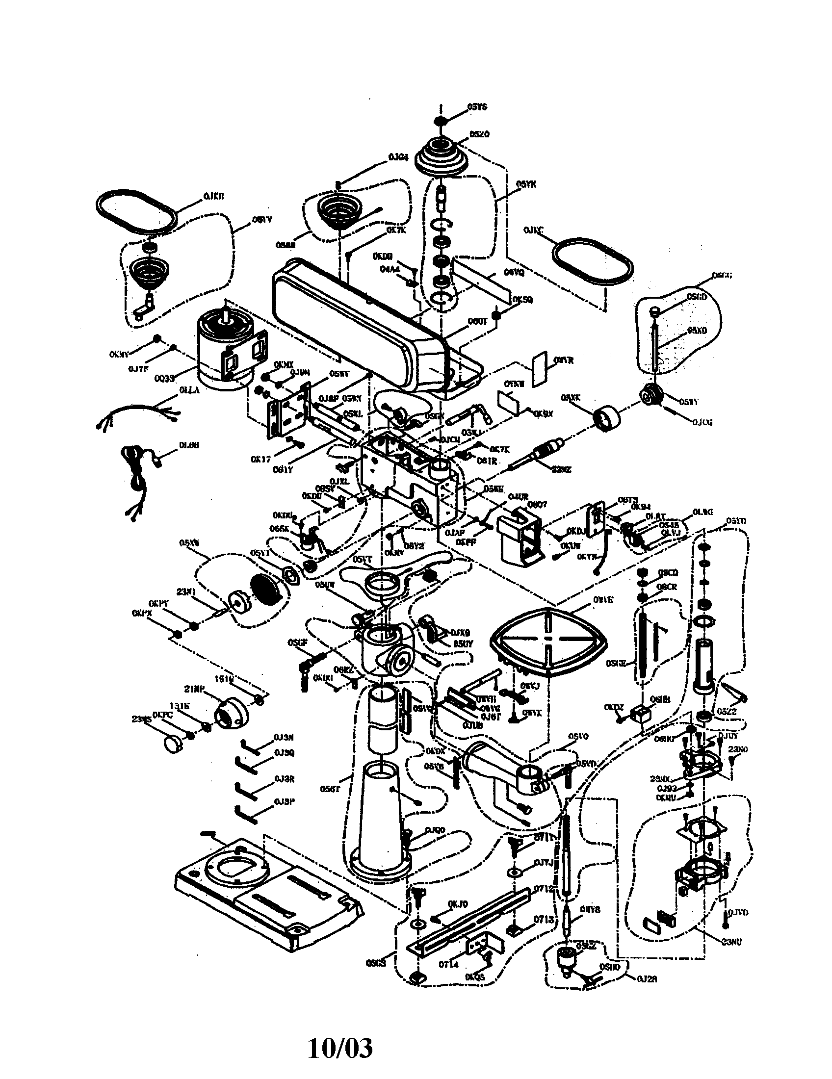 Craftsman 137229250 15" drill press diagram