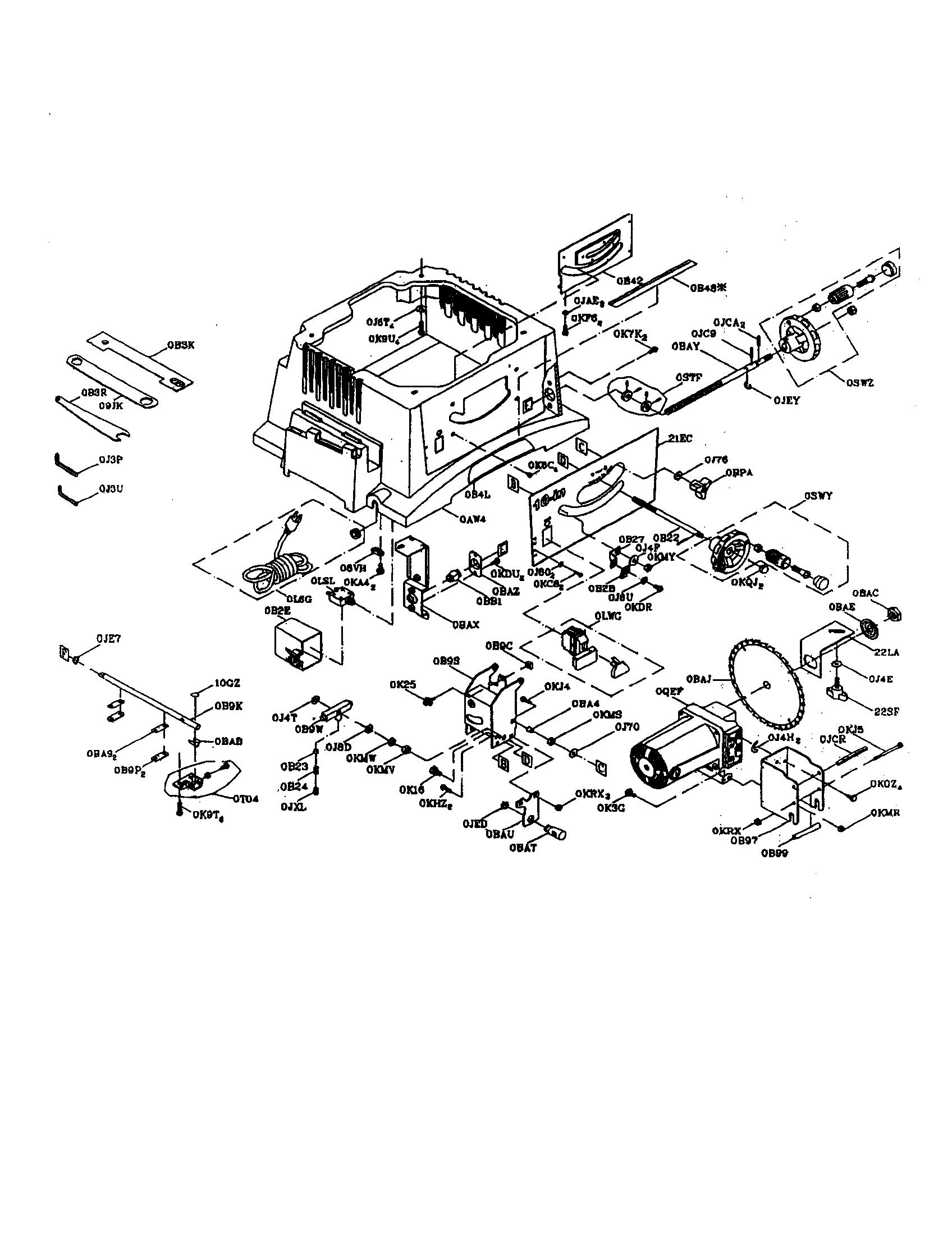 Craftsman 137218251 body shell/motor/blade diagram