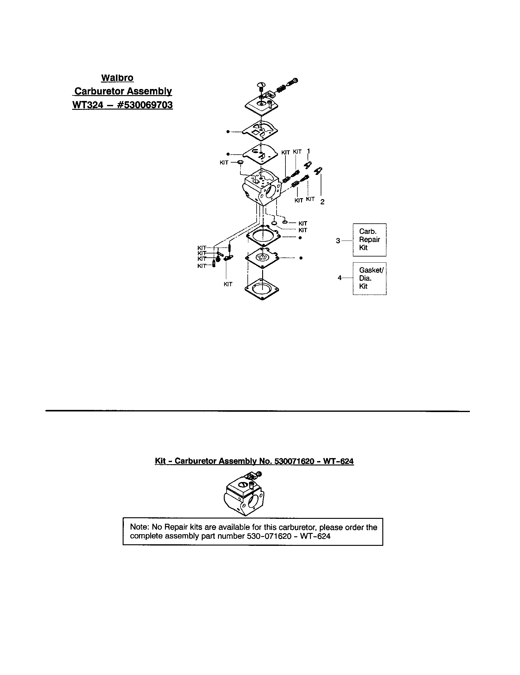 Poulan S1838 (RECON) carburetor's diagram