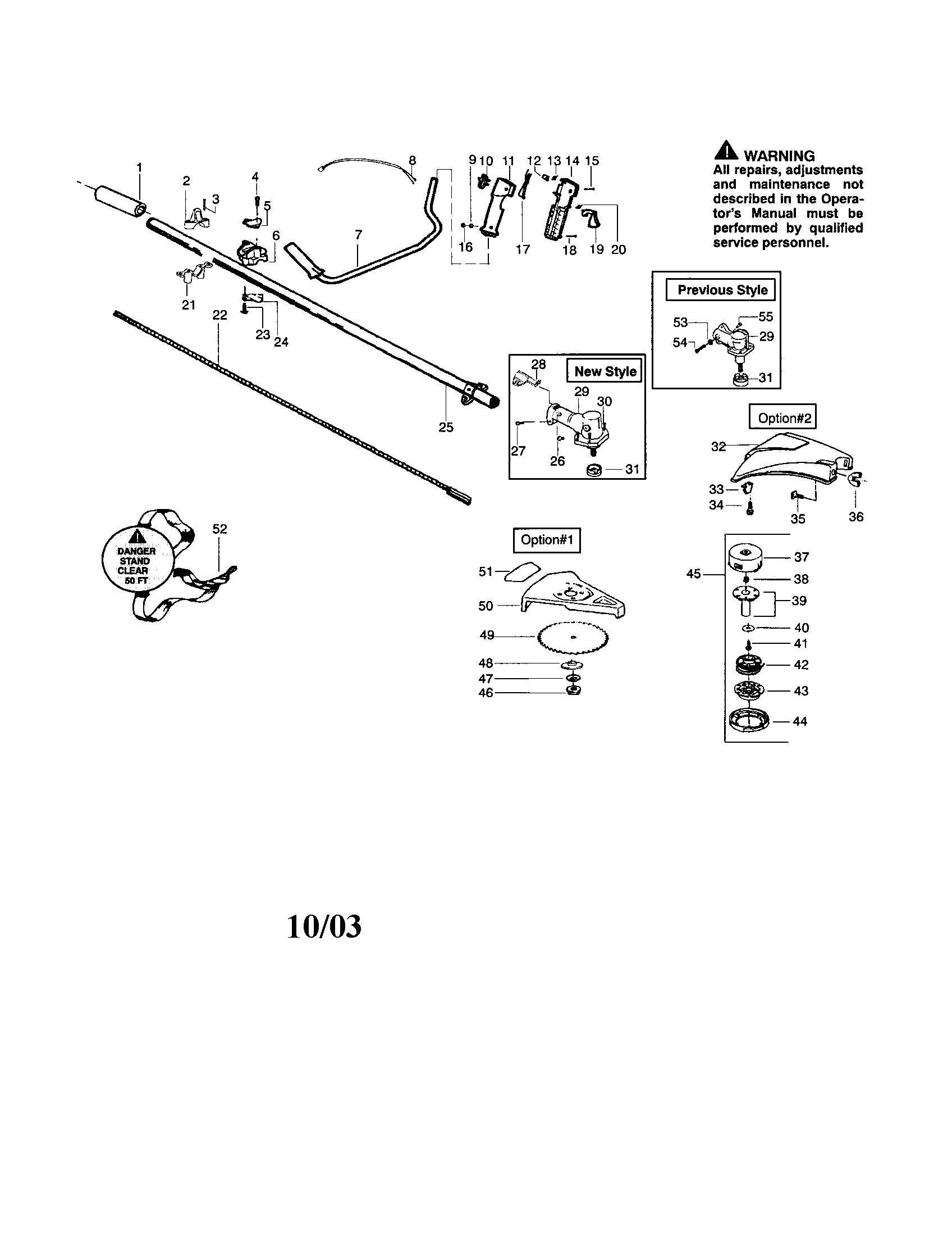 Weed Eater BC3100 (RECON) throttle housing/driveshaft diagram