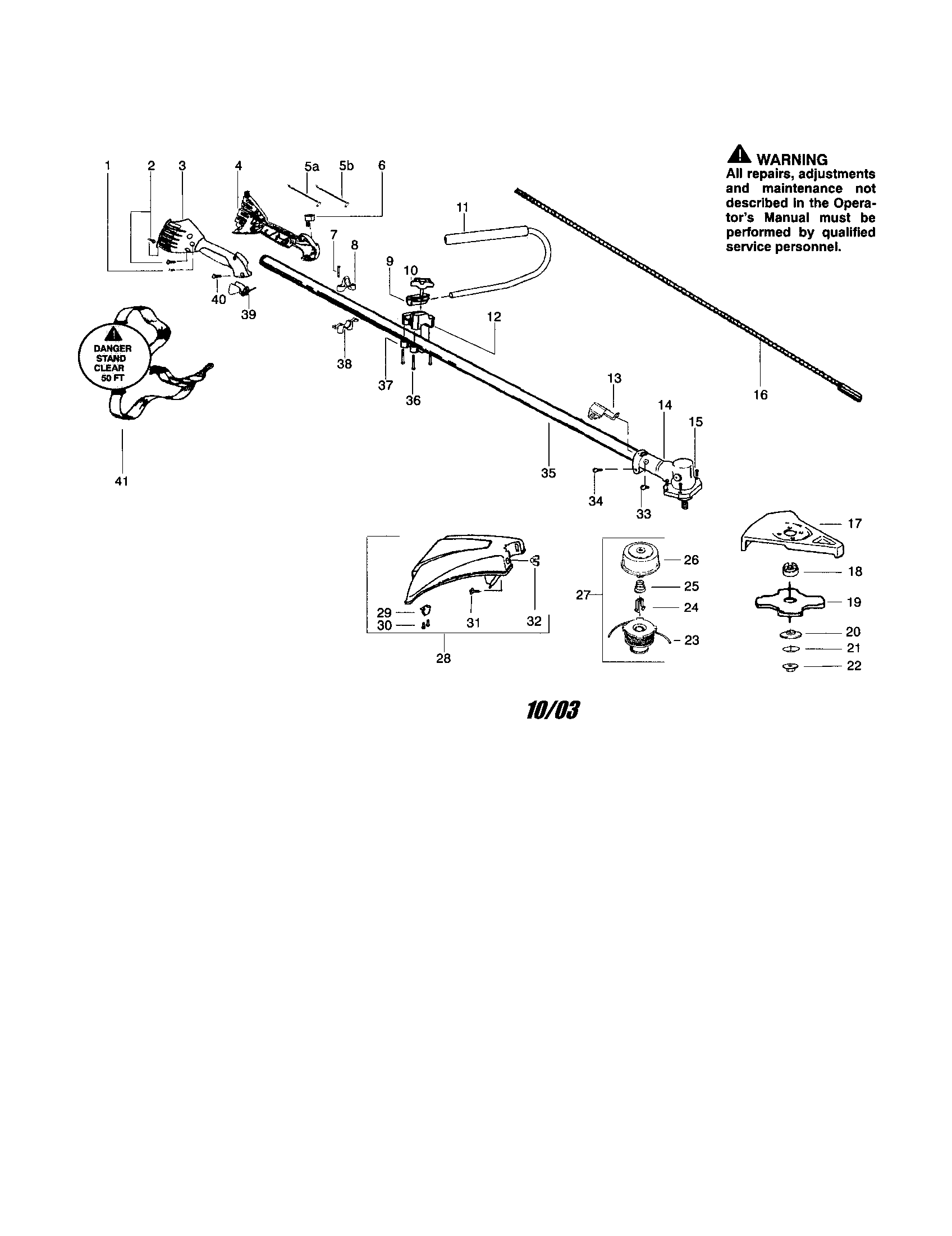 Poulan S31BC (RECON) throttle housing/driveshaft diagram