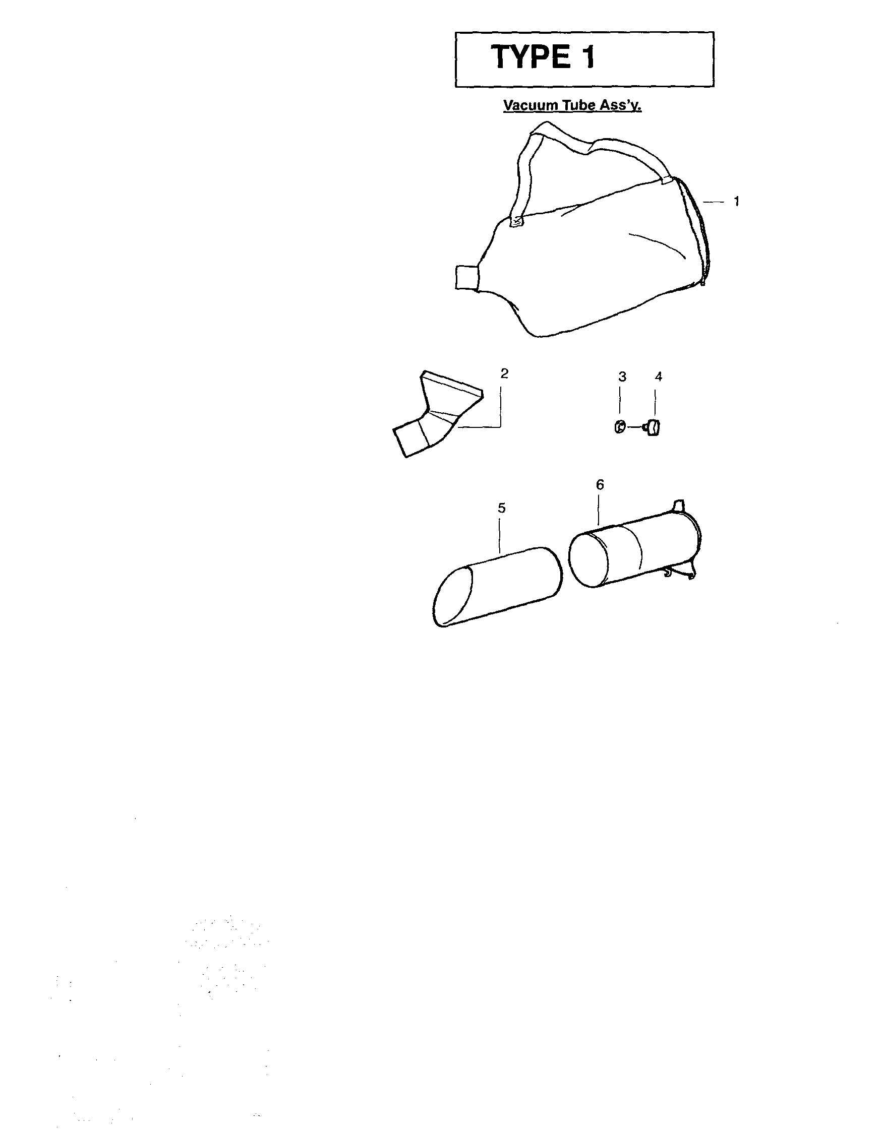 Weed Eater BV1800-TYPE 1 vacuum tube assembly diagram