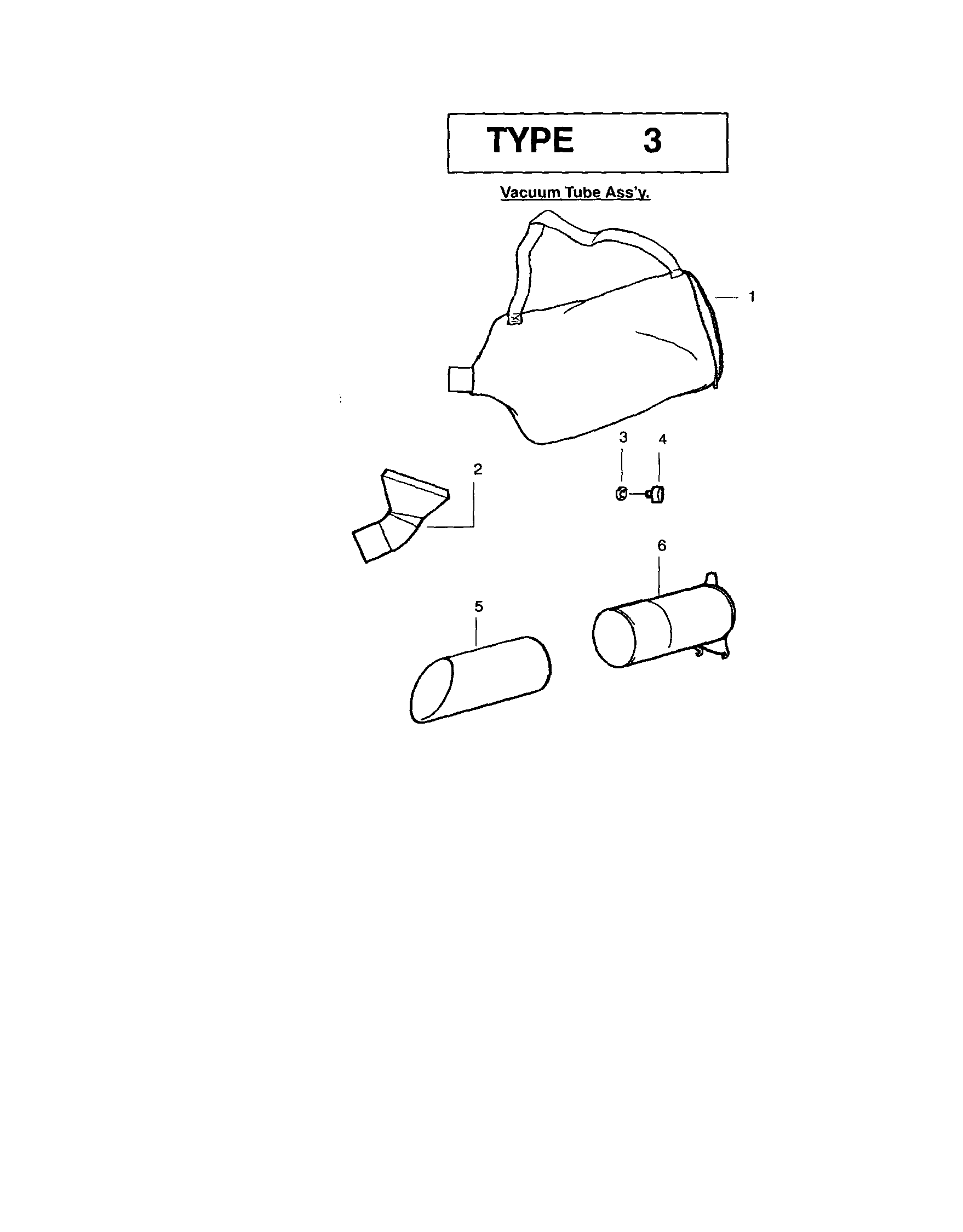 Poulan BVM200 TYPE 3 (RECON) vacuum tube assembly diagram