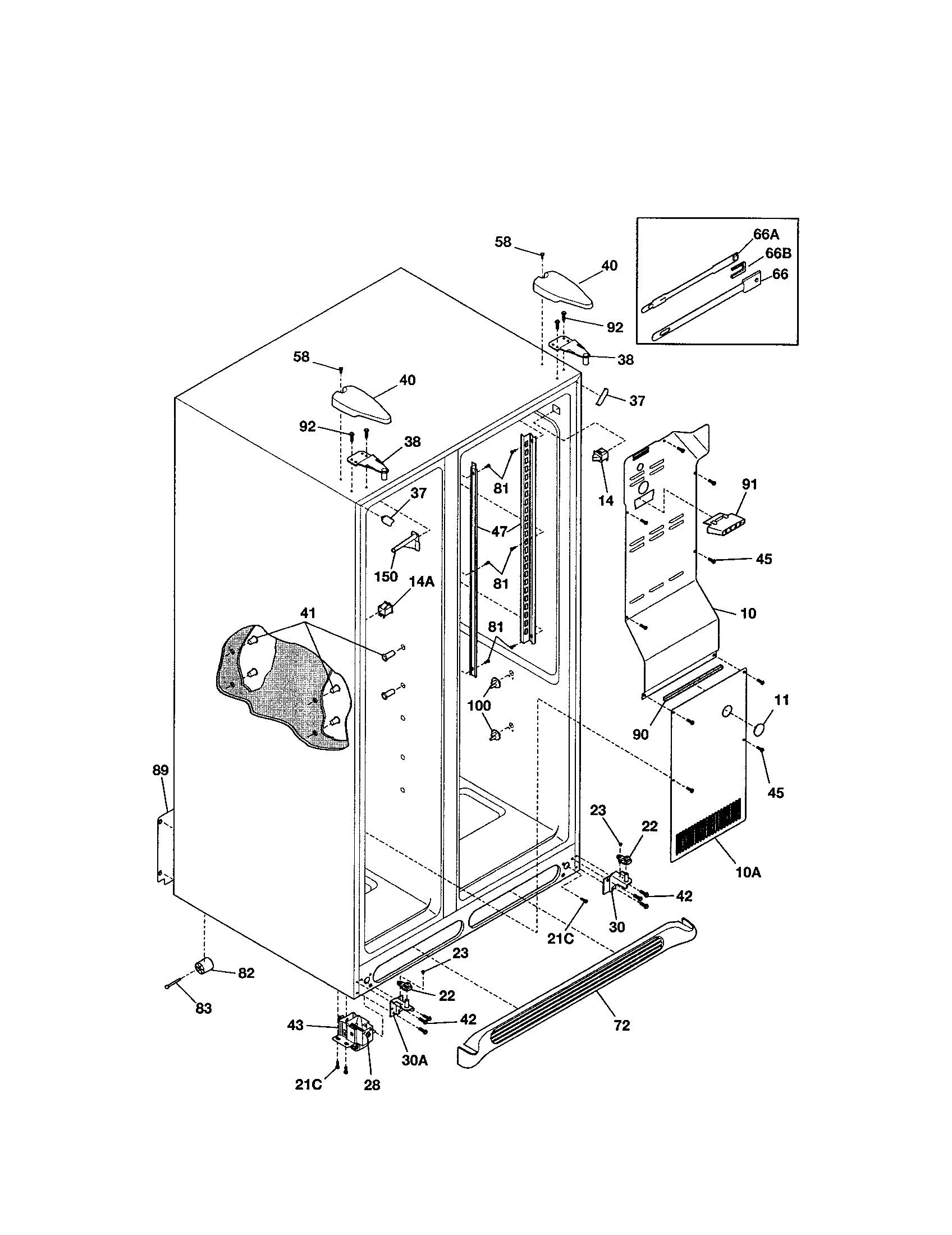 Kenmore 25354734303 cabinet diagram