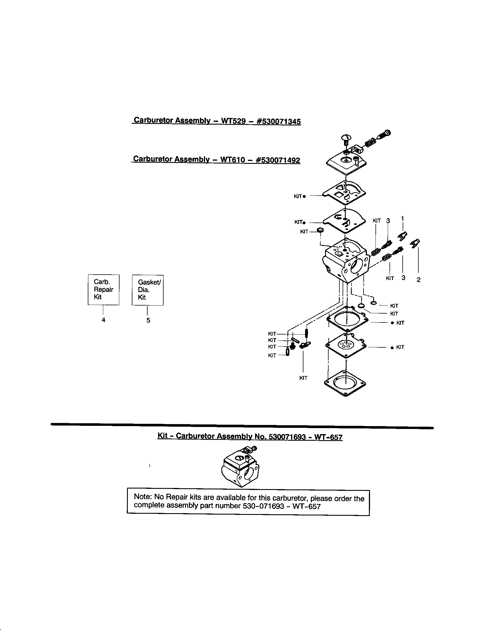 Poulan 295 TYPE 1,2 (RECON) carburetor's diagram