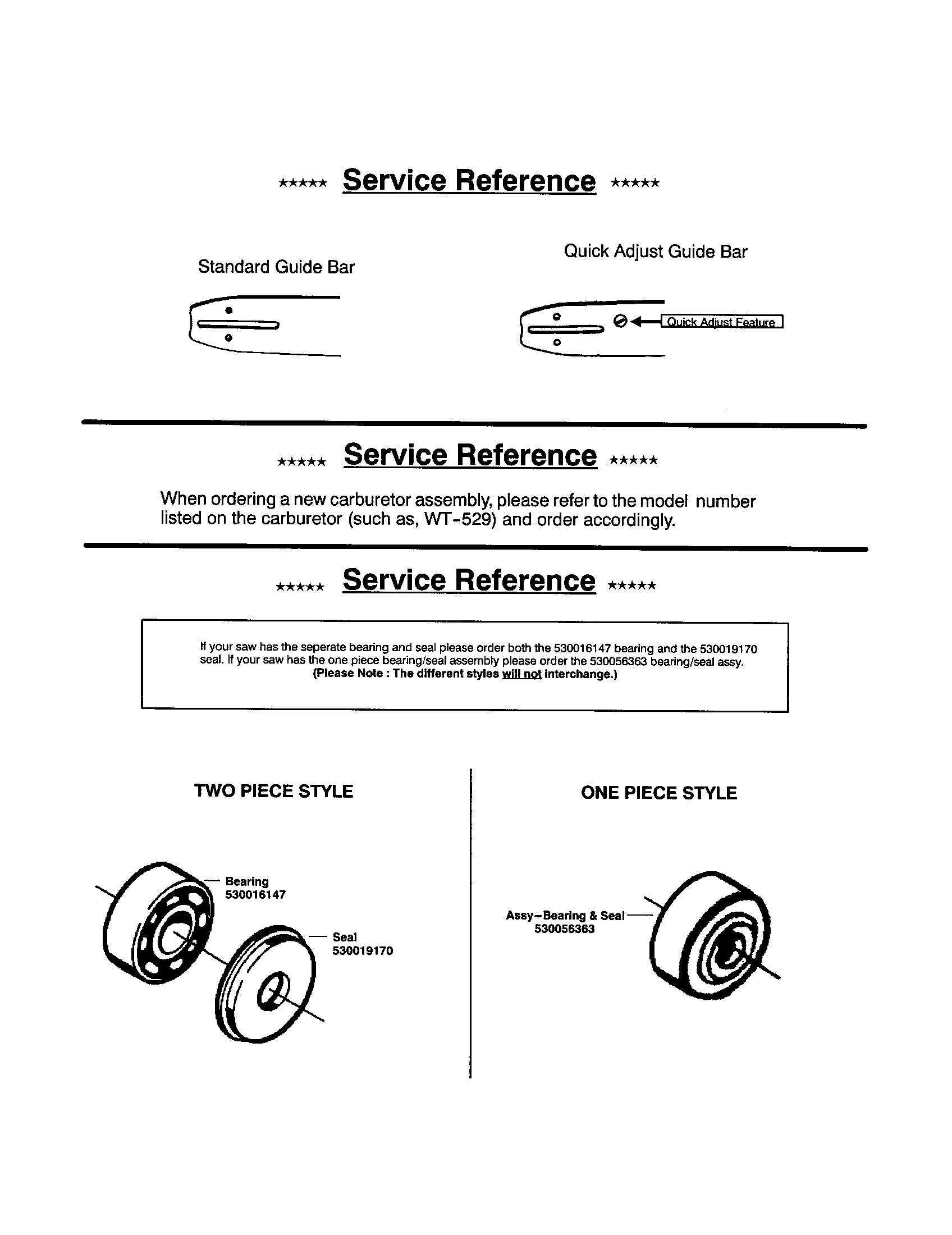 Poulan 295 TYPE 1,2 (RECON) service reference diagram