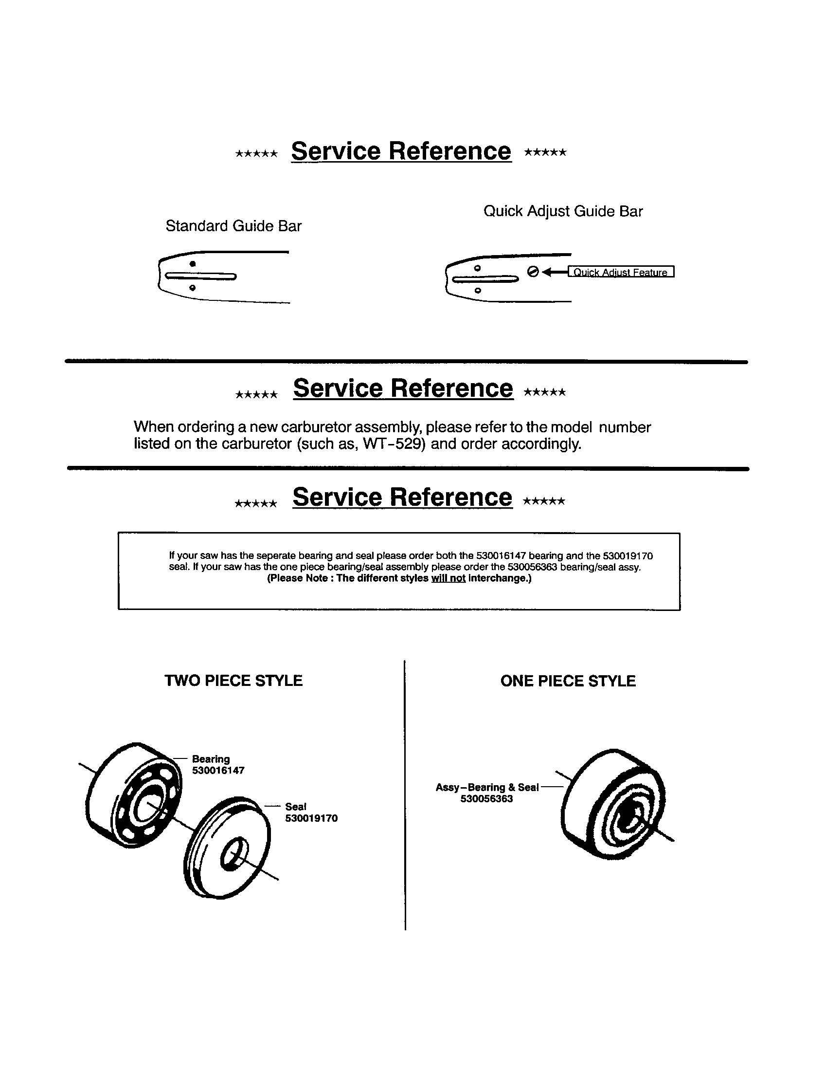 Poulan 295 TYPE 4 (RECON) service reference note diagram
