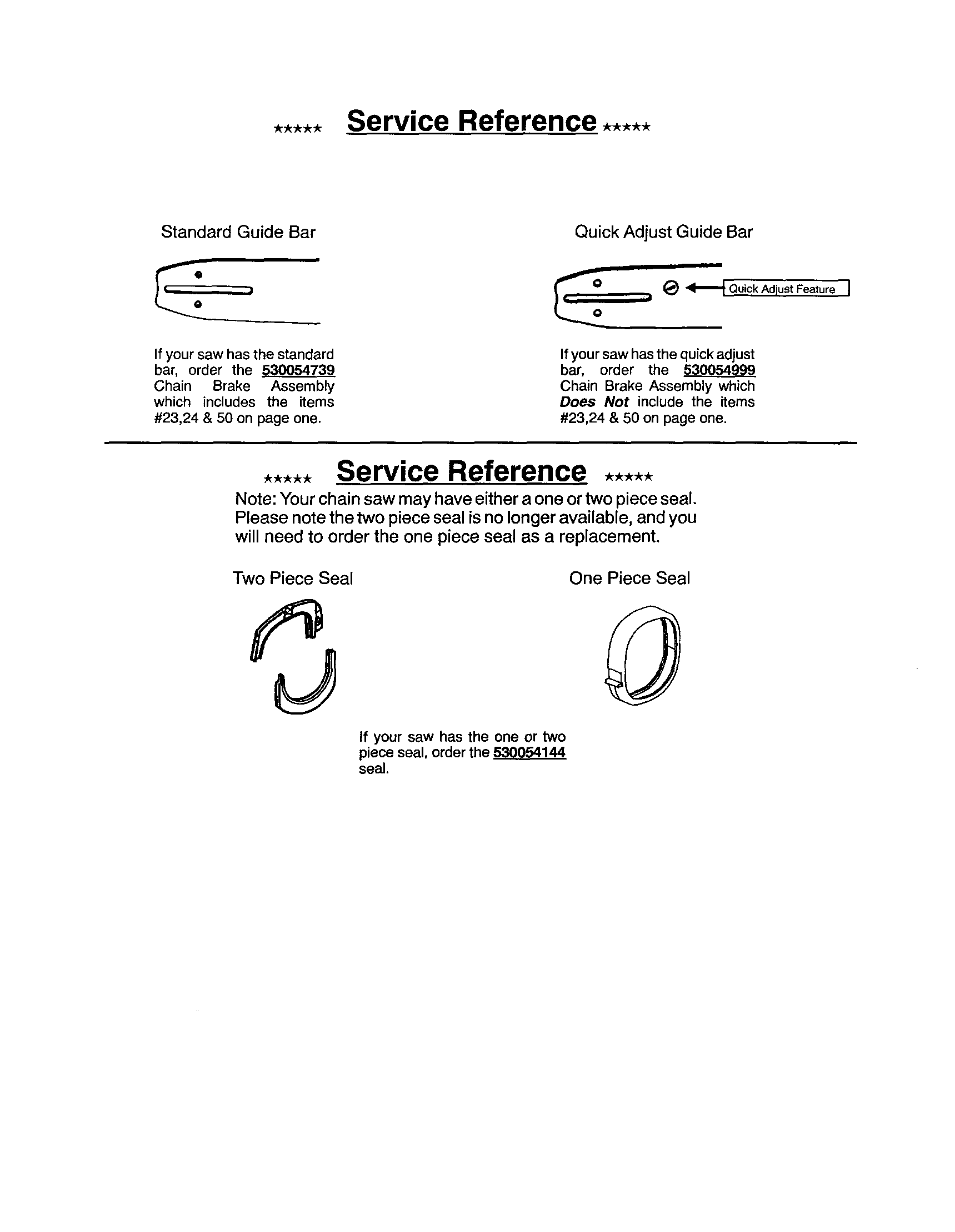Poulan 260 TYPE 1 (RECON) service reference note diagram