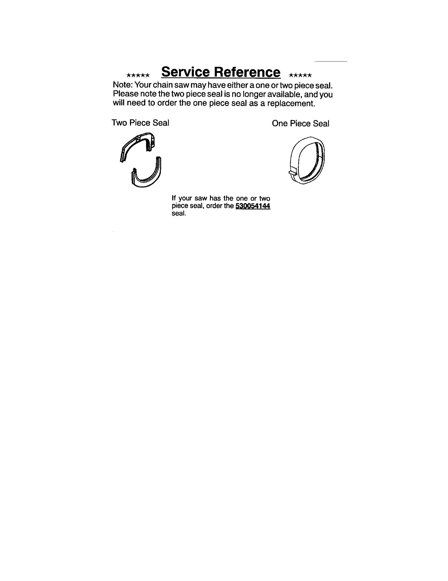 Poulan 2050 TYPE 6 (RECON) service reference note diagram