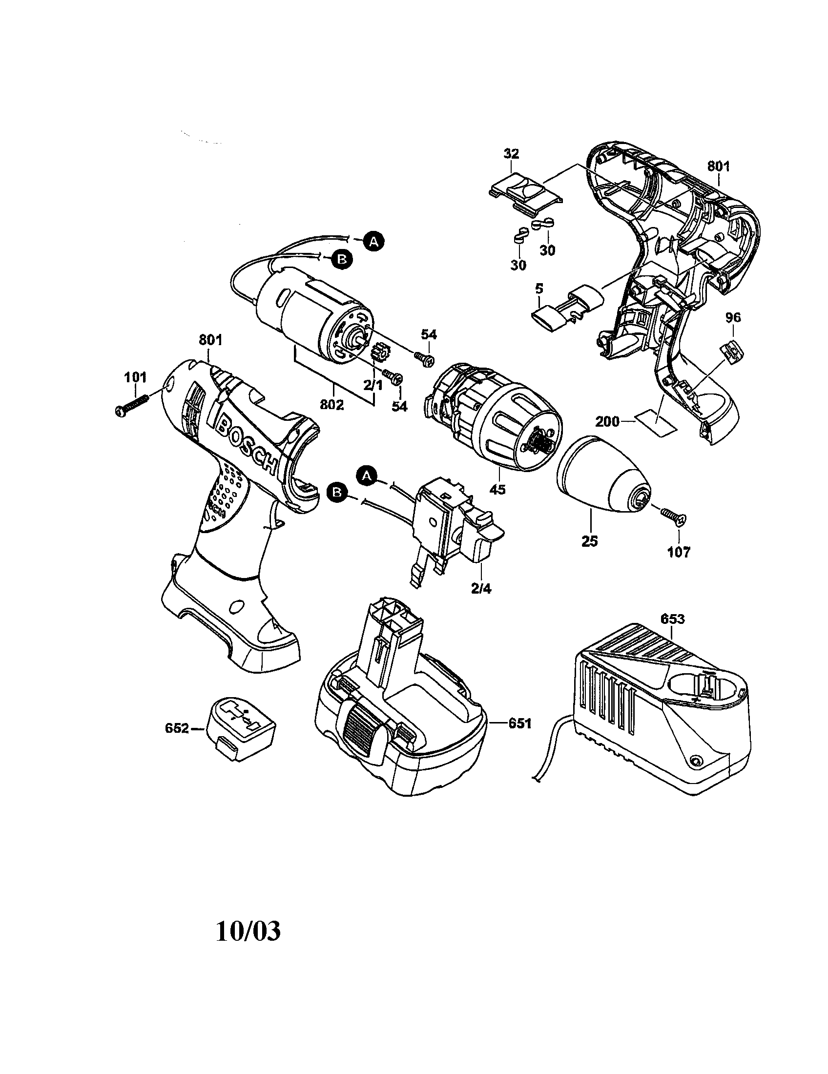 Bosch 0601916460 14.4v drill-driver diagram