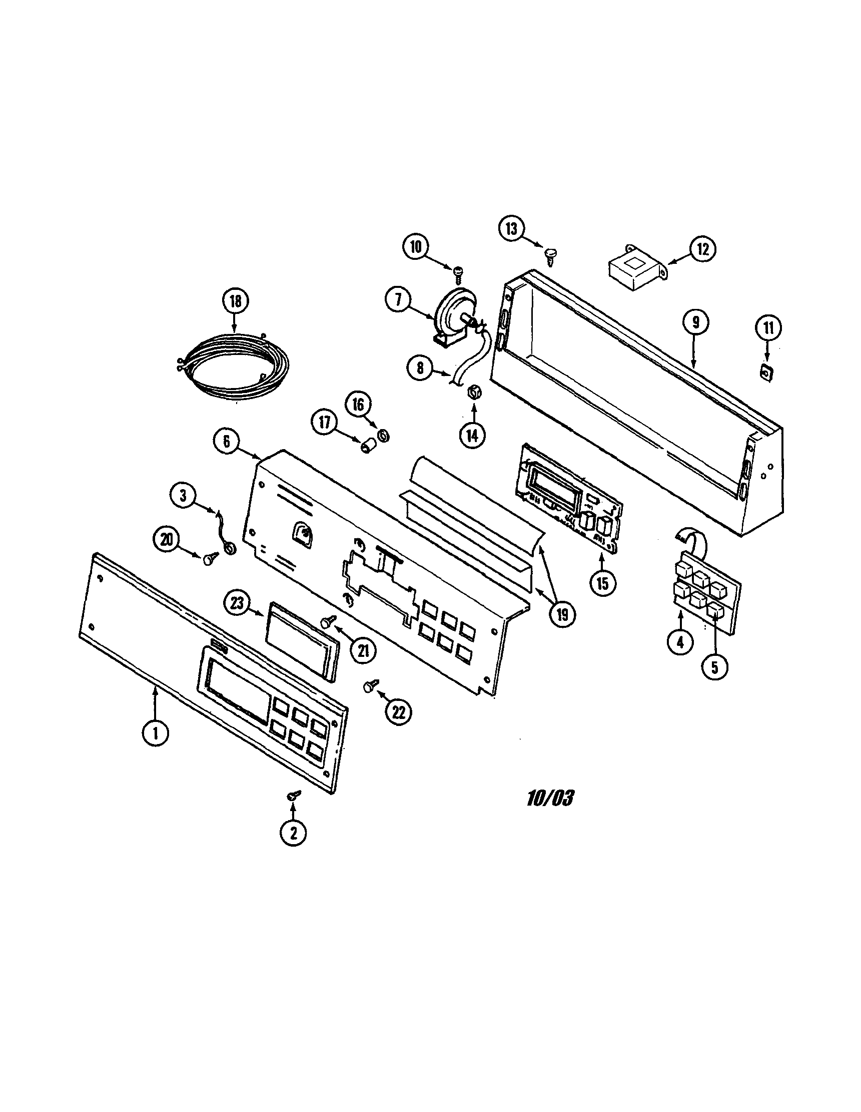 Maytag MAH14PSAAW control panel diagram