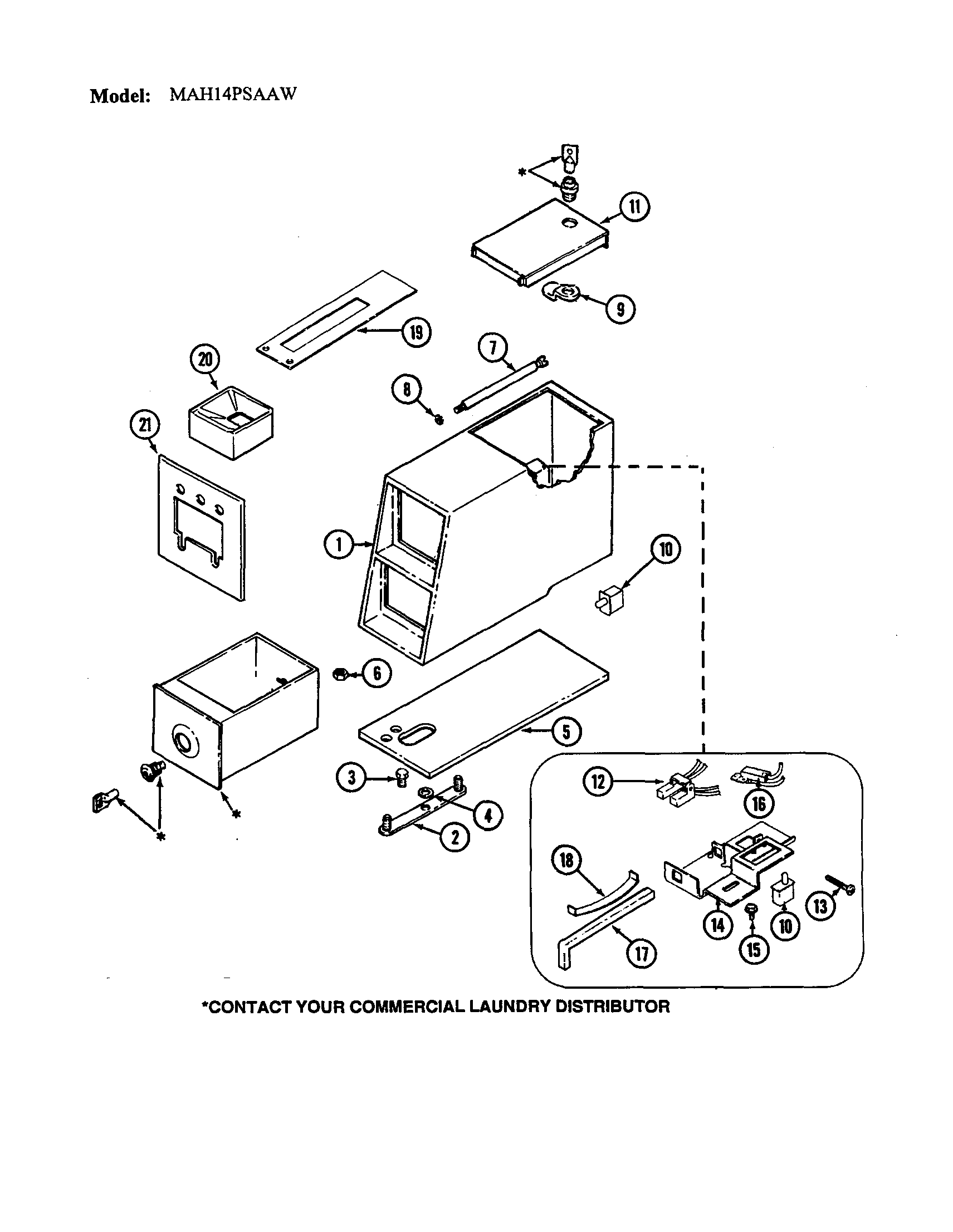Maytag MAH14PSAAW control center (ps) diagram
