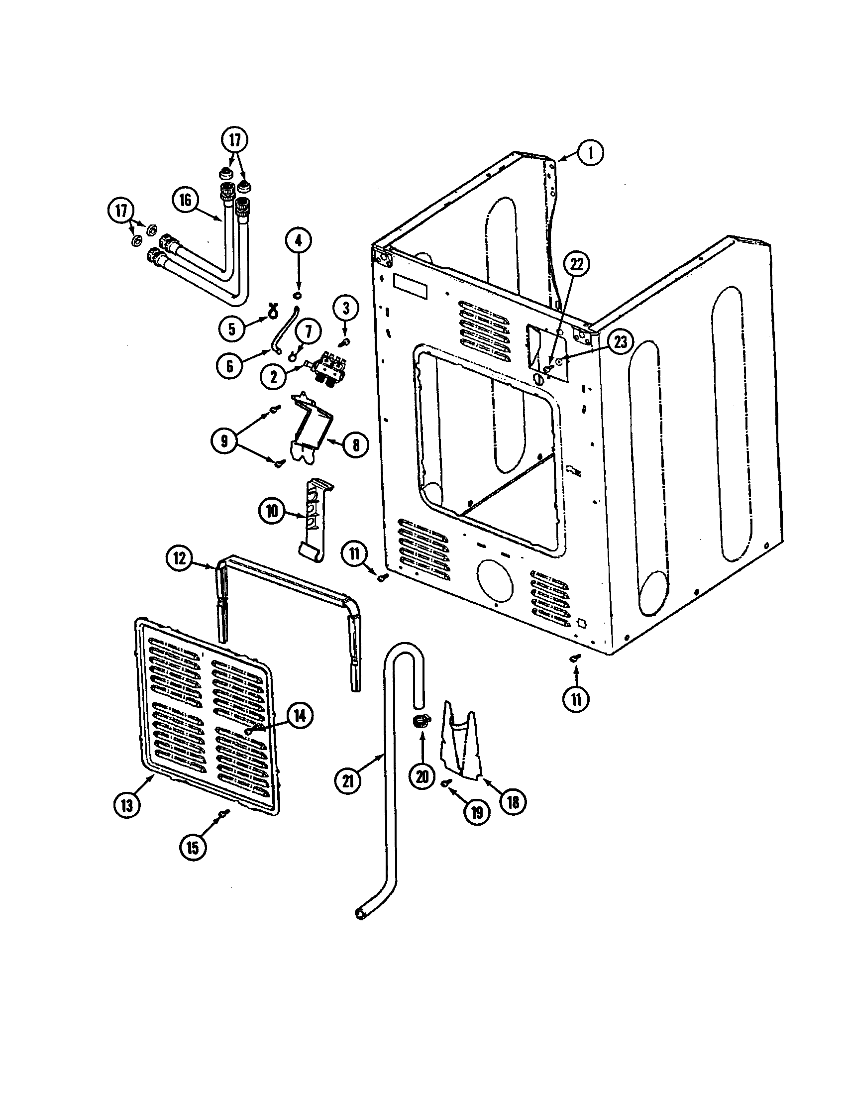 Maytag MAH14PSAAW cabinet rear diagram