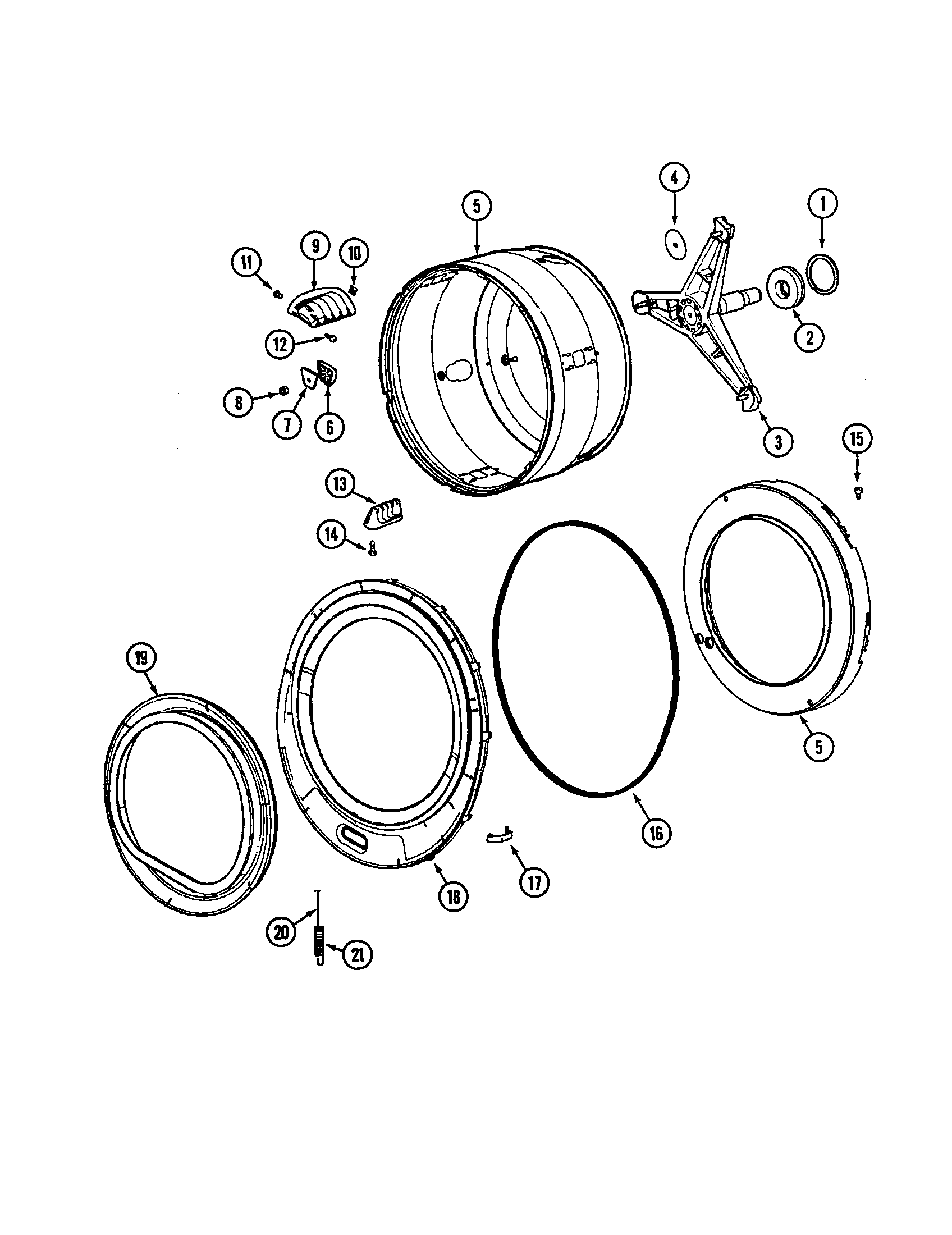 Maytag MAH14PSAAW spinner assy/outer tub cover diagram