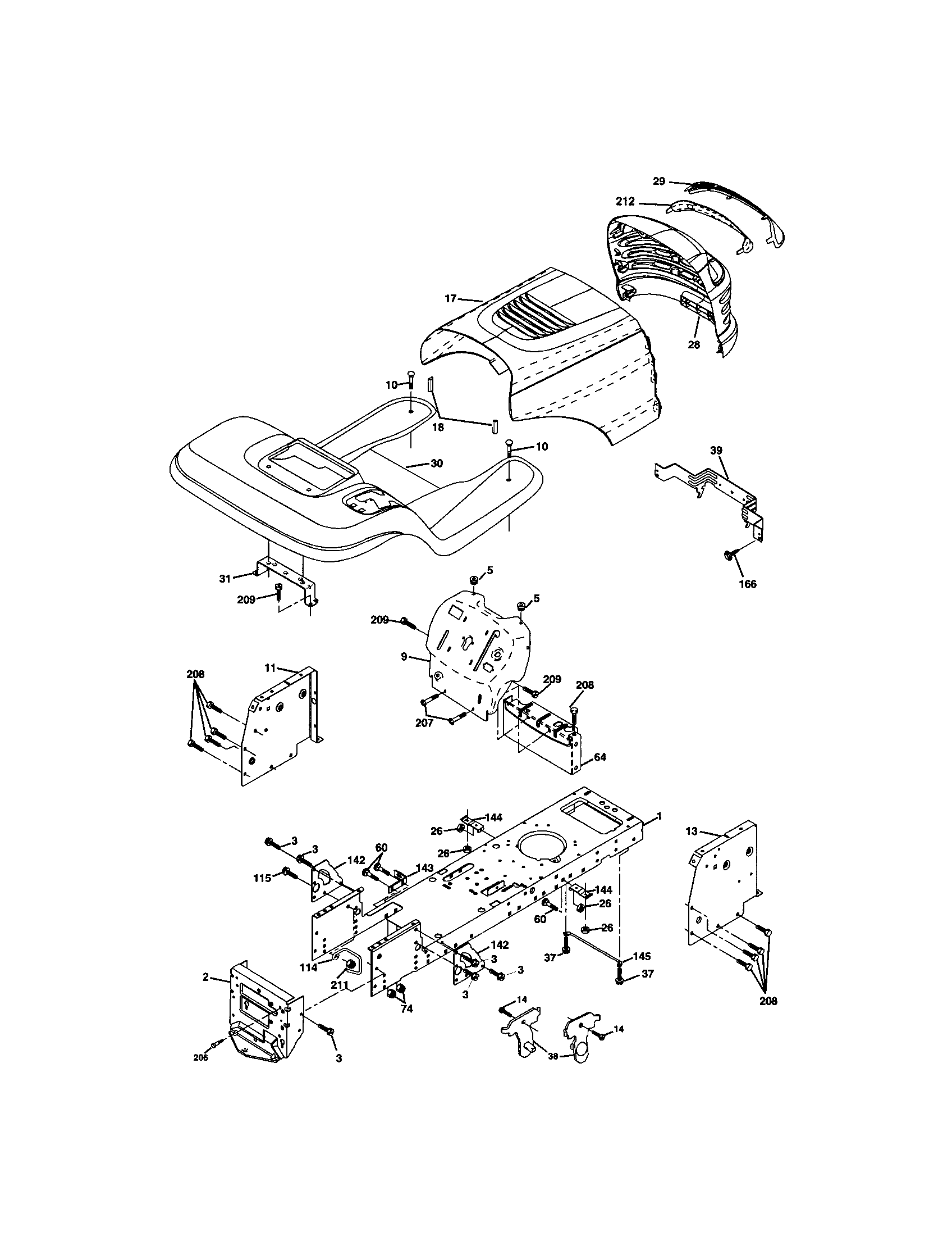 Craftsman 917273390 chassis and enclosures diagram