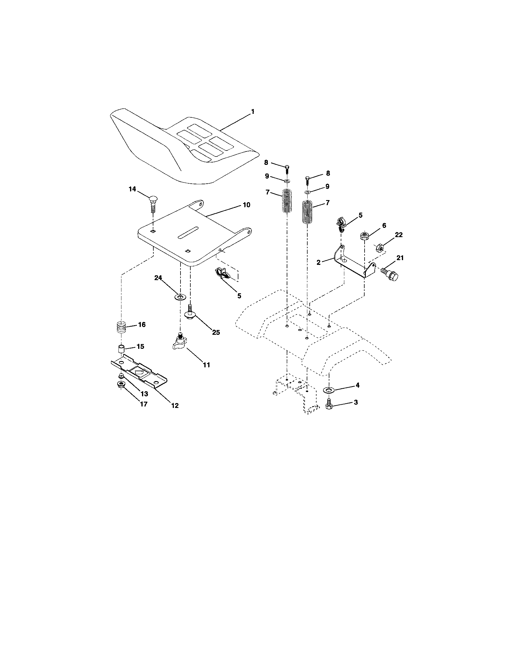 Craftsman 917273390 seat assembly diagram