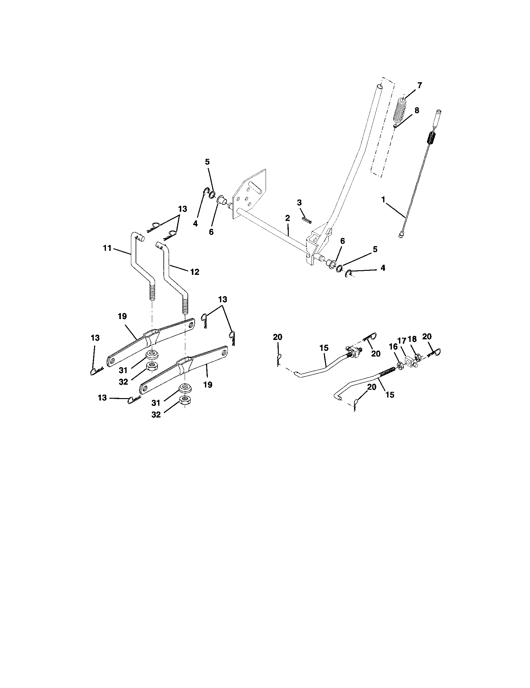 Craftsman 917273390 lift assembly diagram