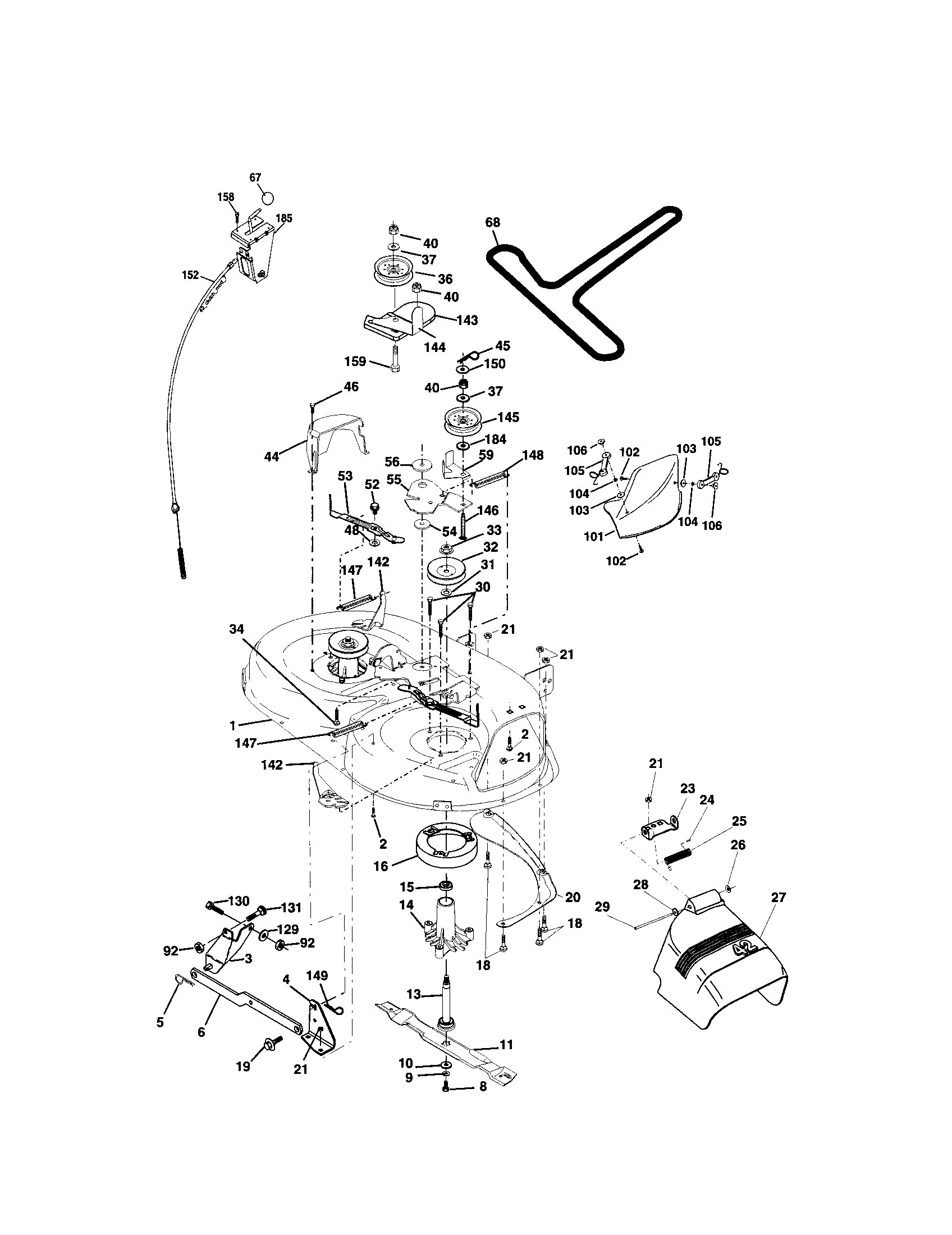 Craftsman 917273390 mower deck diagram