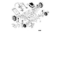 Weed Eater W4QN22SHC engine/housing/handle/wheels diagram