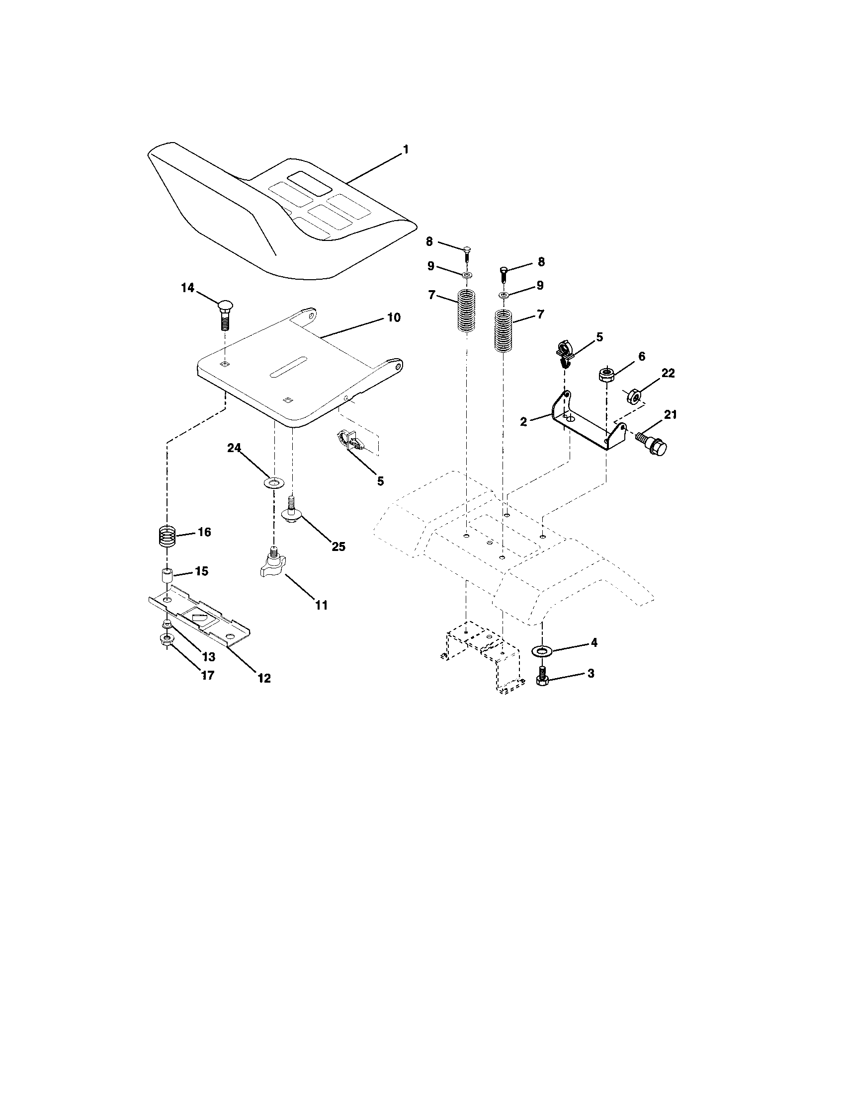 Craftsman 917273360 seat assembly diagram