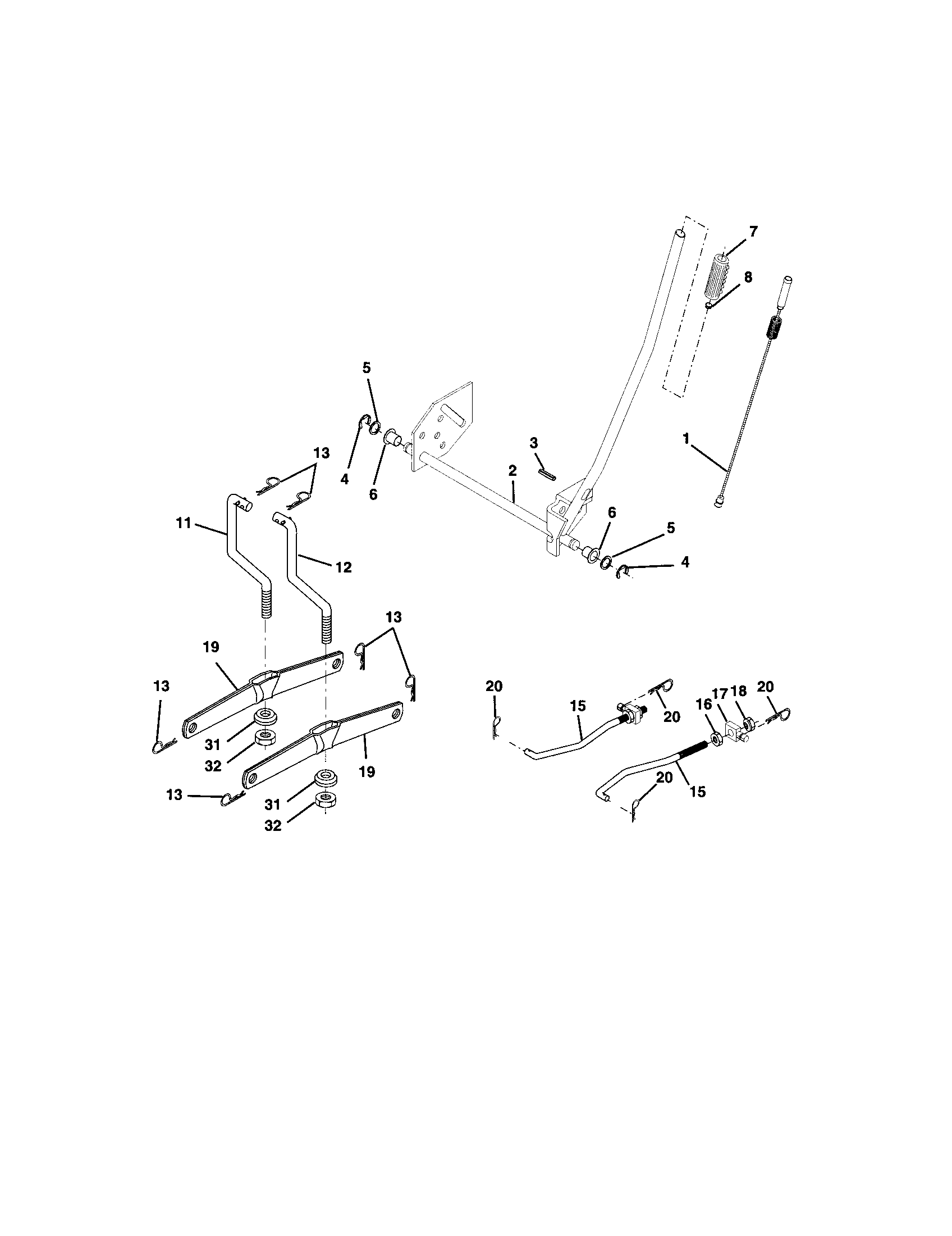 Craftsman 917273360 lift assembly diagram