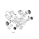 Craftsman 917387480 engine/housing/wheels/handle diagram