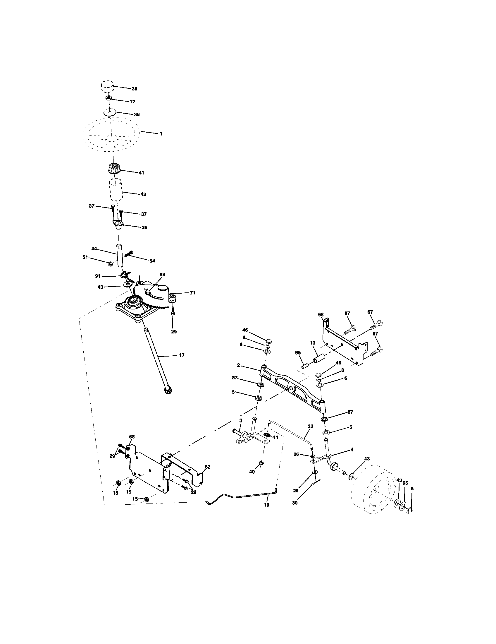 Craftsman 917273710 steering assembly diagram