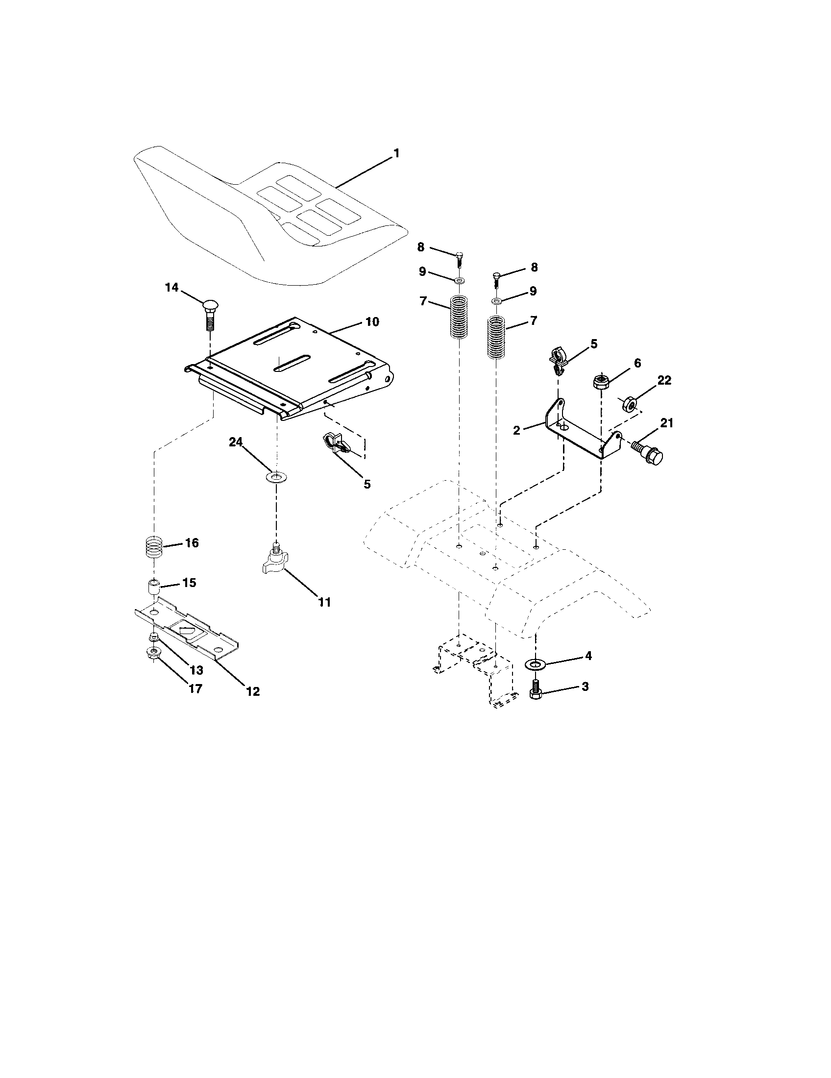 Craftsman 917273710 seat assembly diagram